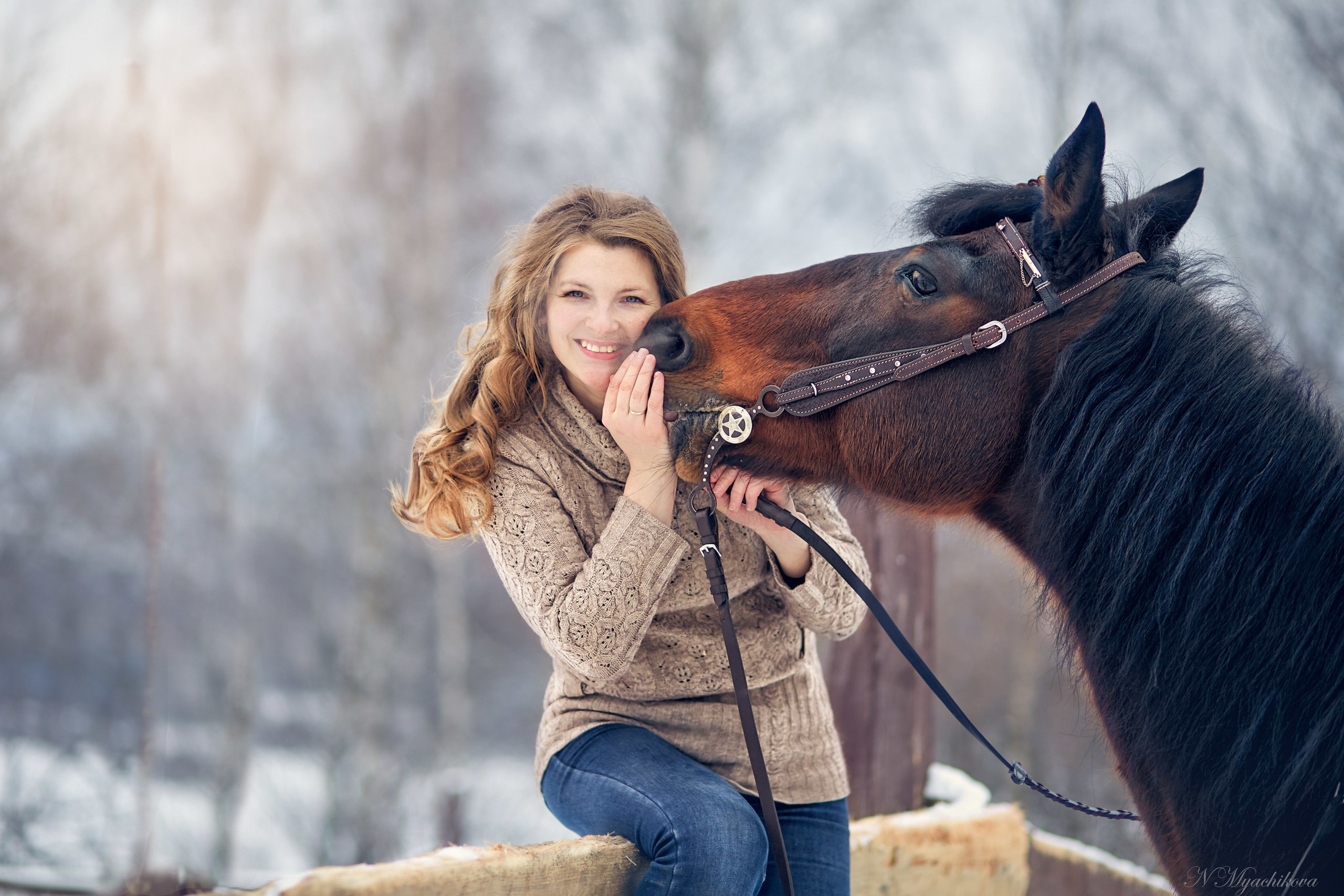 Фотосессия с конем в Нижегородской области, в Новинках. Детский и семейный фотограф в Нижнем Новгороде Мячикова Наталья