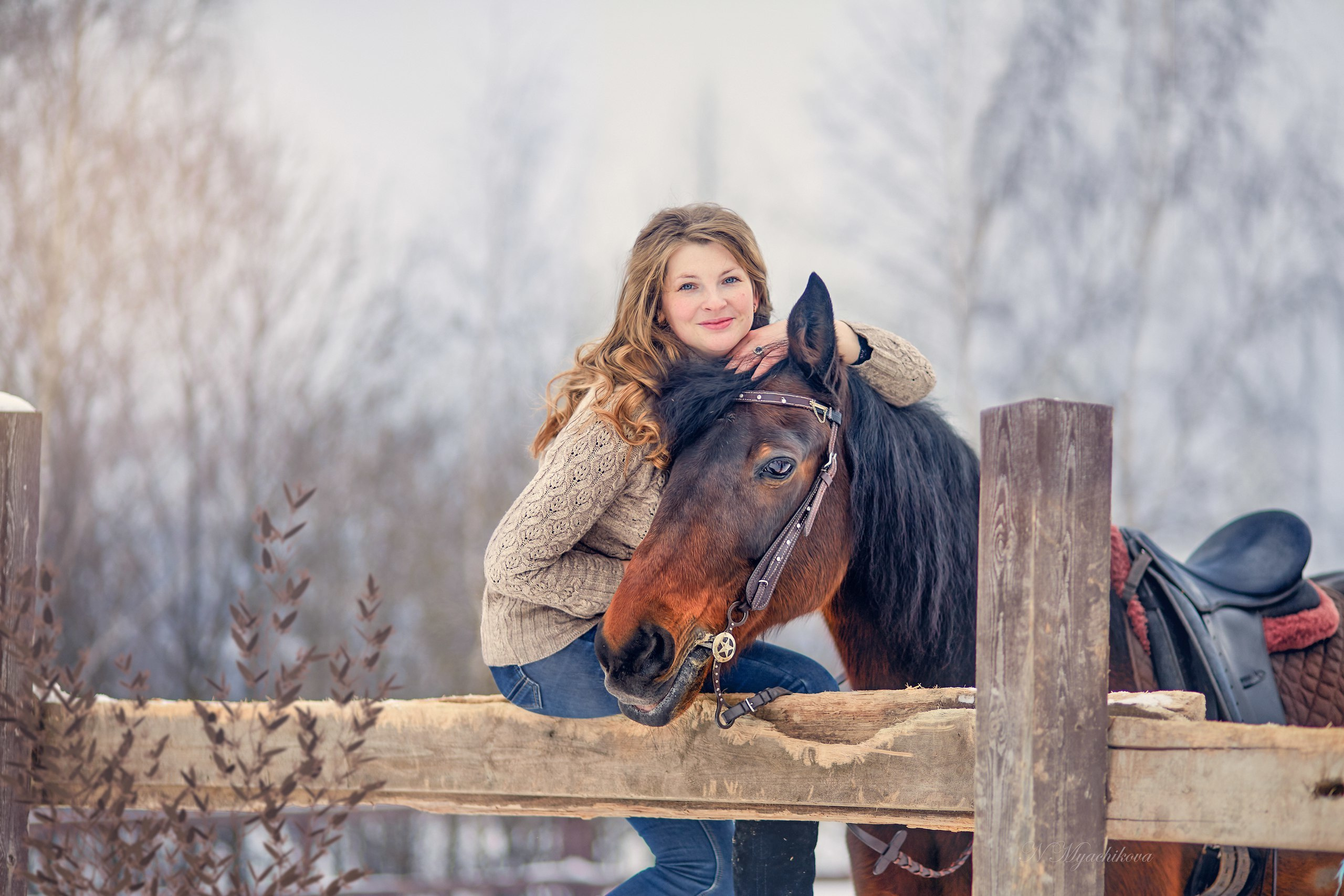 Фотосессия с конем в Нижегородской области, в Новинках. Детский и семейный фотограф в Нижнем Новгороде Мячикова Наталья