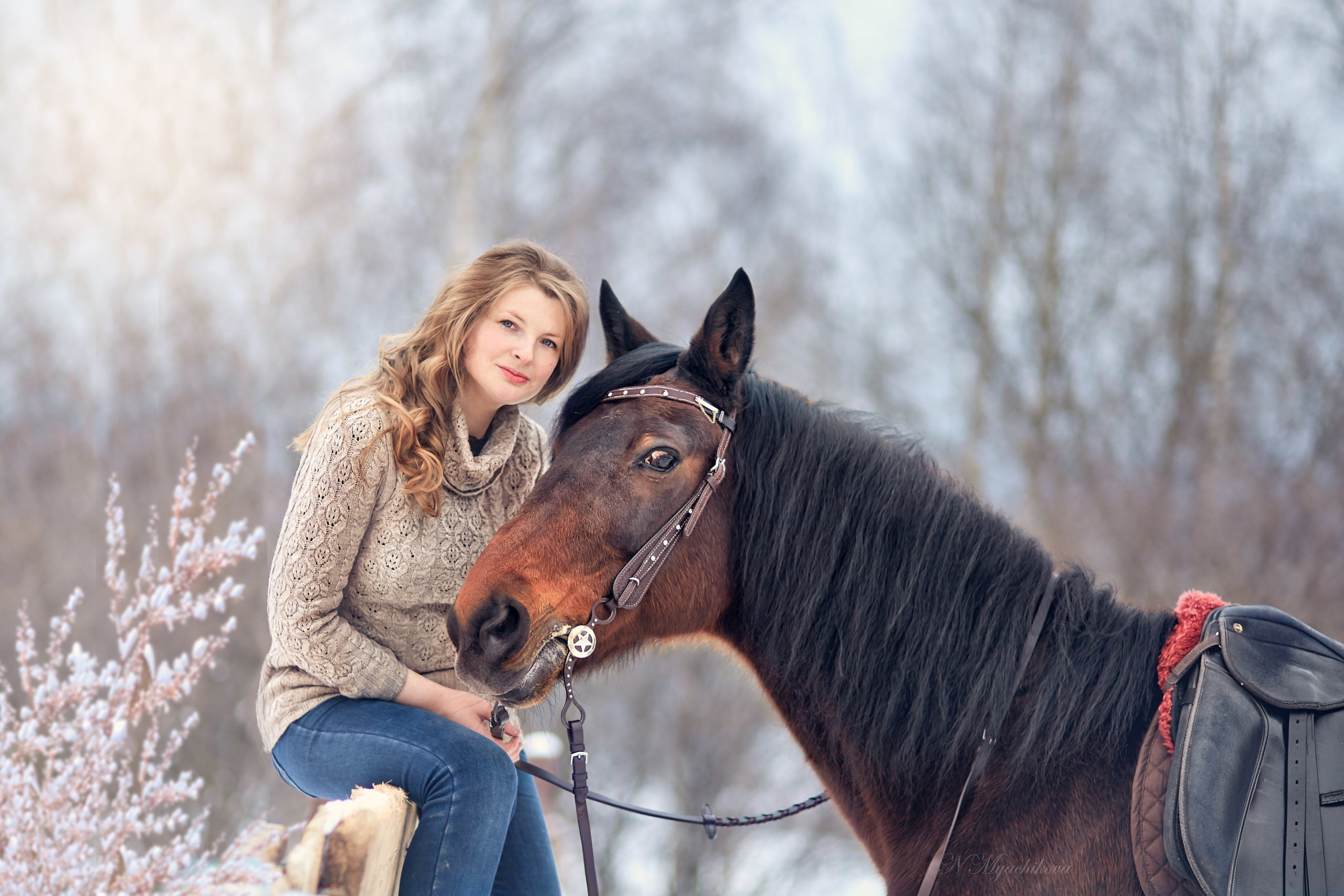 Фотосессия с конем в Нижегородской области, в Новинках. Детский и семейный фотограф в Нижнем Новгороде Мячикова Наталья