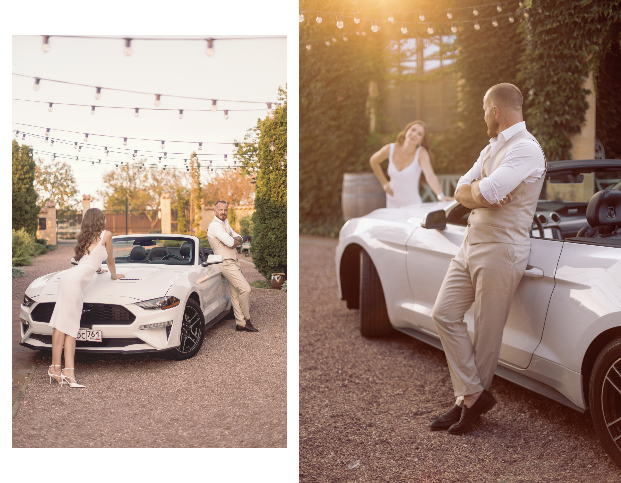 Фотосессия с кабриолетом в городе Ростове для Сергея и Августины