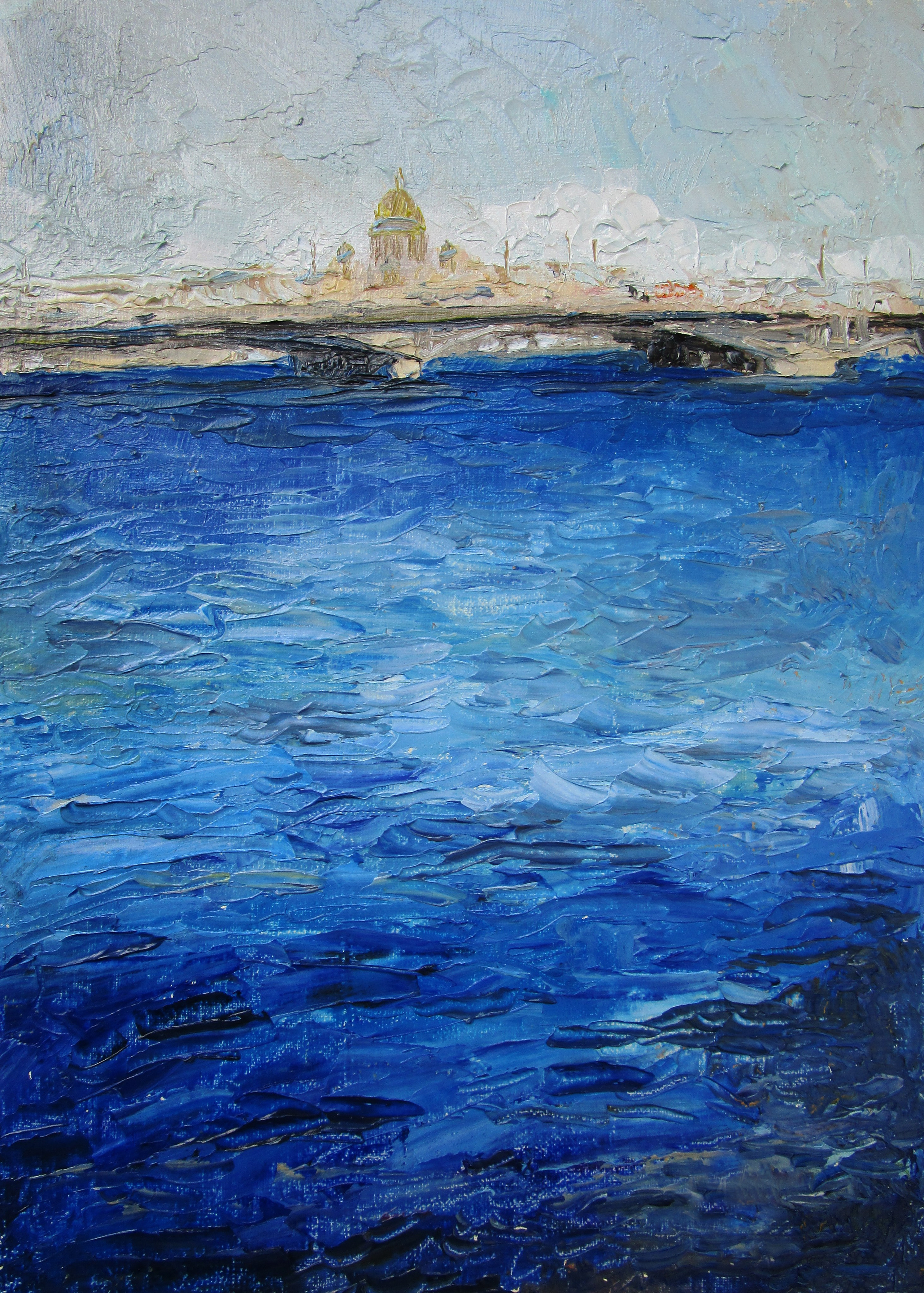 "Синяя Нева", холст / масло / мастихин, 2022