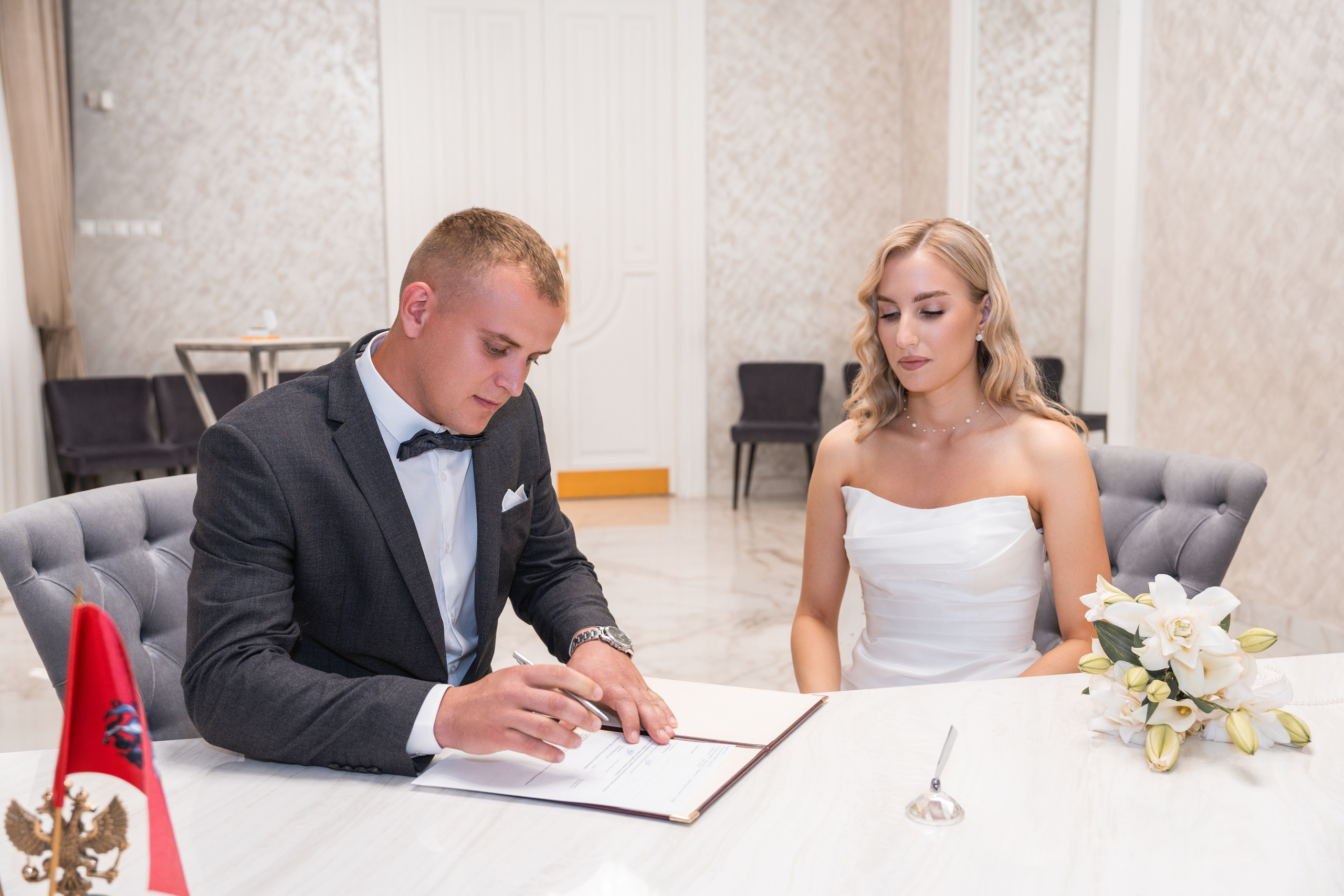 Свадебная фотосессия в Москве, регистрация в Кутузовском ЗАГСе Москва. Свадебный фотограф в Москве Анна Полушина