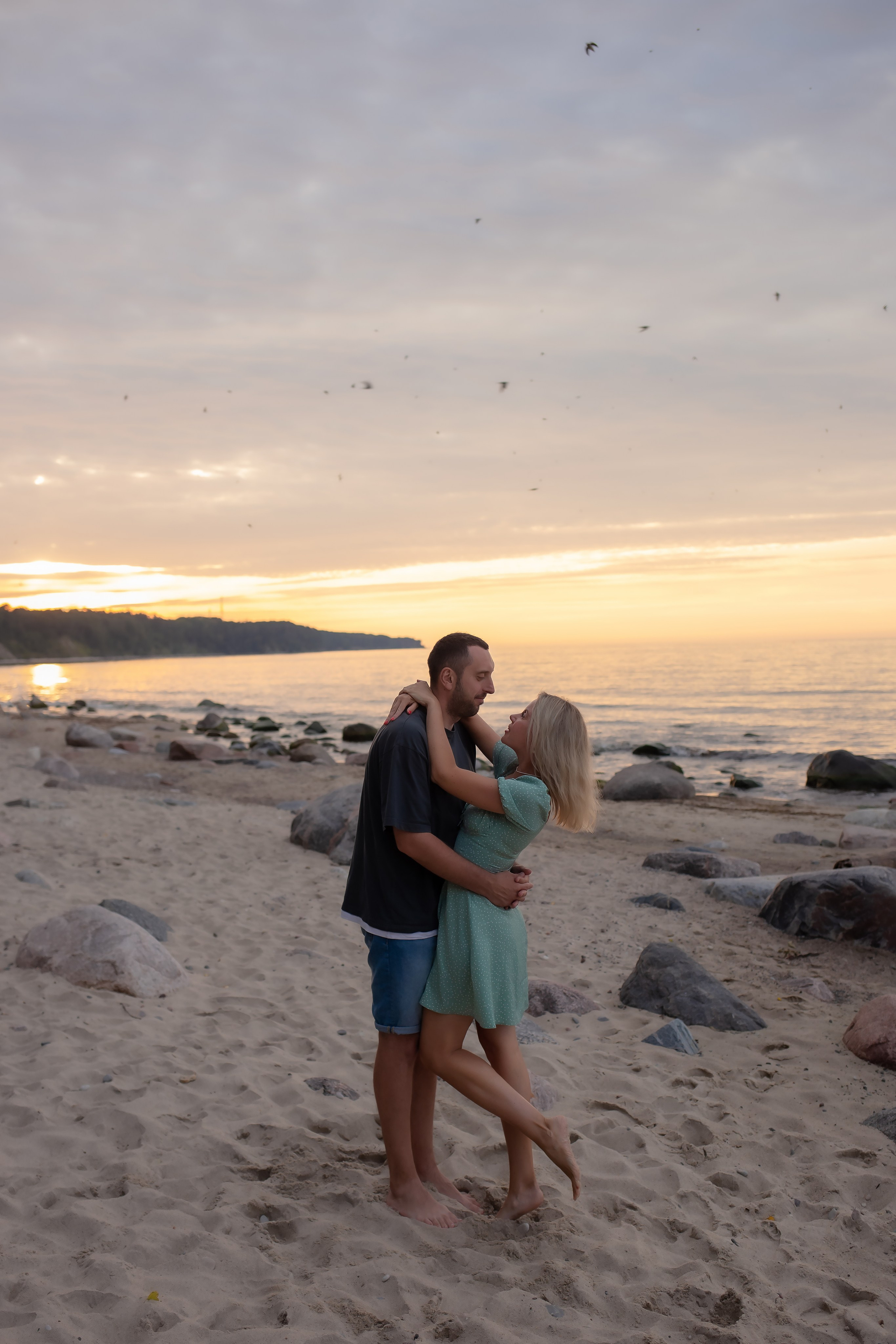 Есеня, Леня и Аня. Закат в Куликово. Фотограф в Калининграде Решетникова Алина