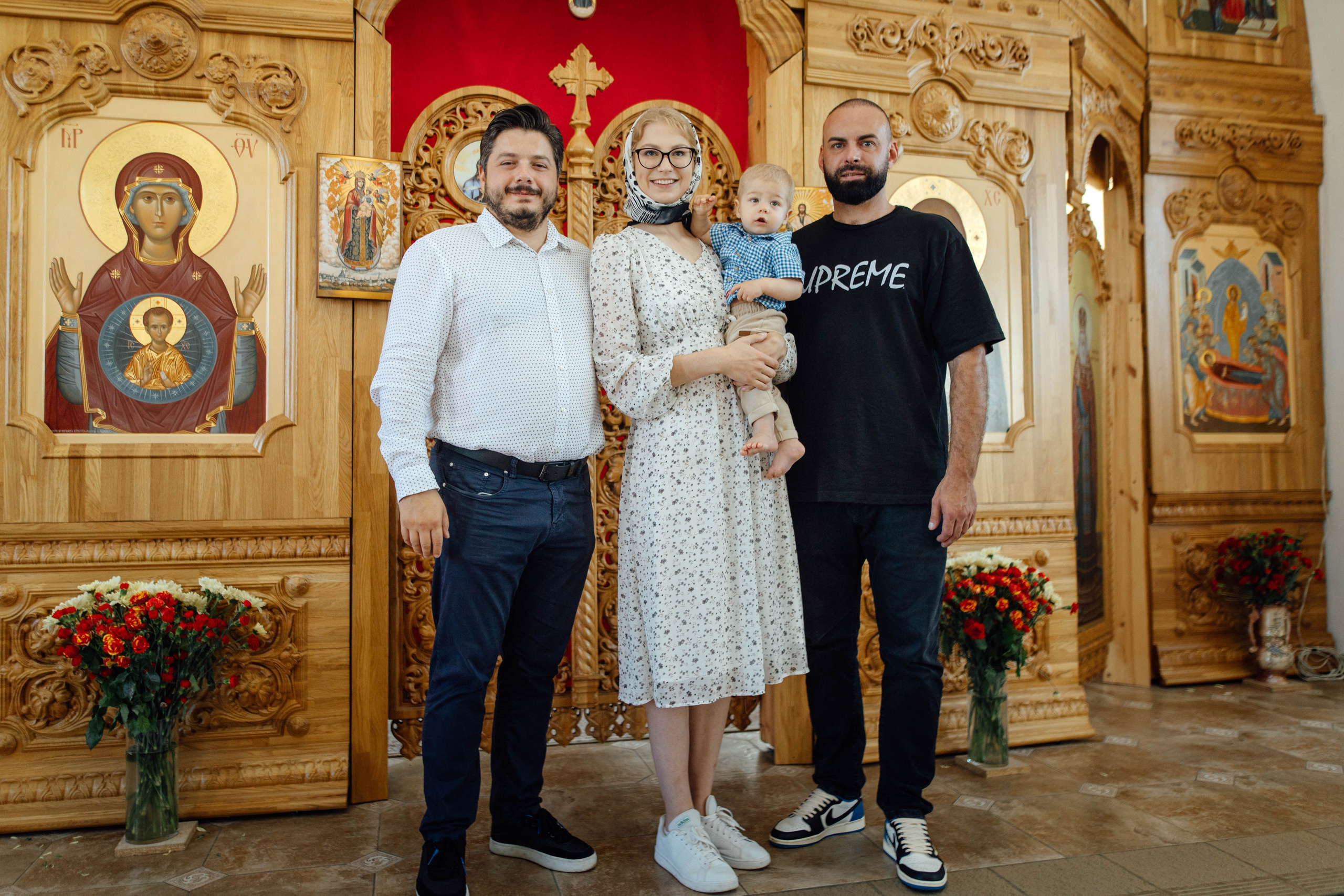 Крещение Энвера (Михаила), д. Колядищи, храм Успения Пр. Богородицы, август 2025