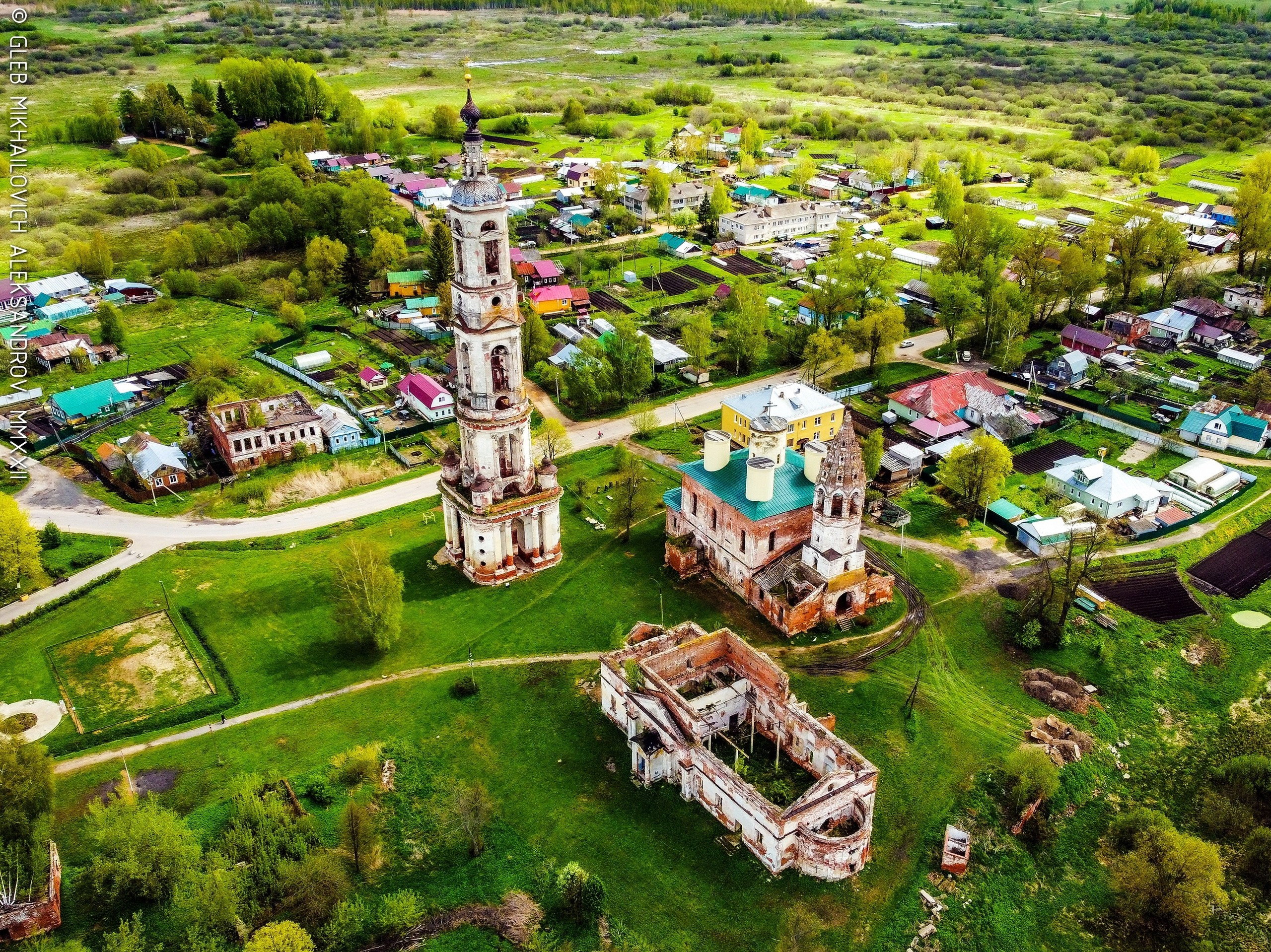 Поречье-Рыбное. Храмовый комплекс. Церковь Никиты мученика с колокольней и церковь Петра и Павла. Зодчество