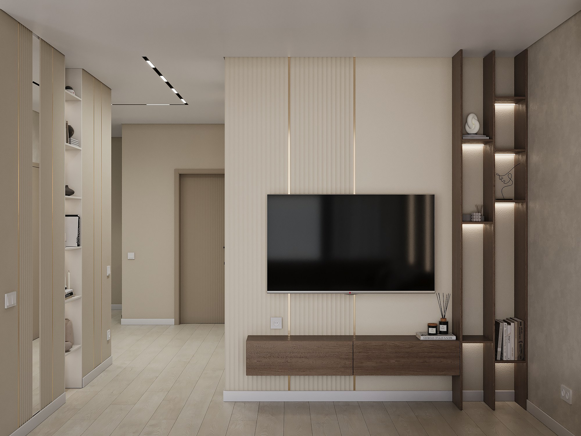 Кухня-гостиная-балкон. 3D-дизайнер Кристина Пуляевская