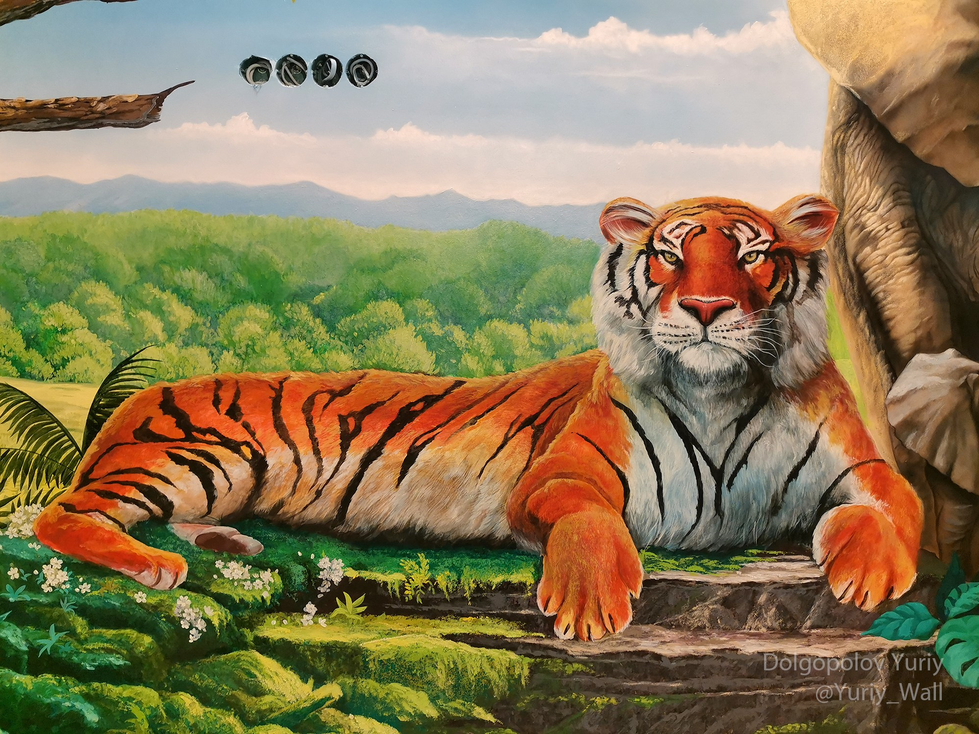 Тигр роспись стен 