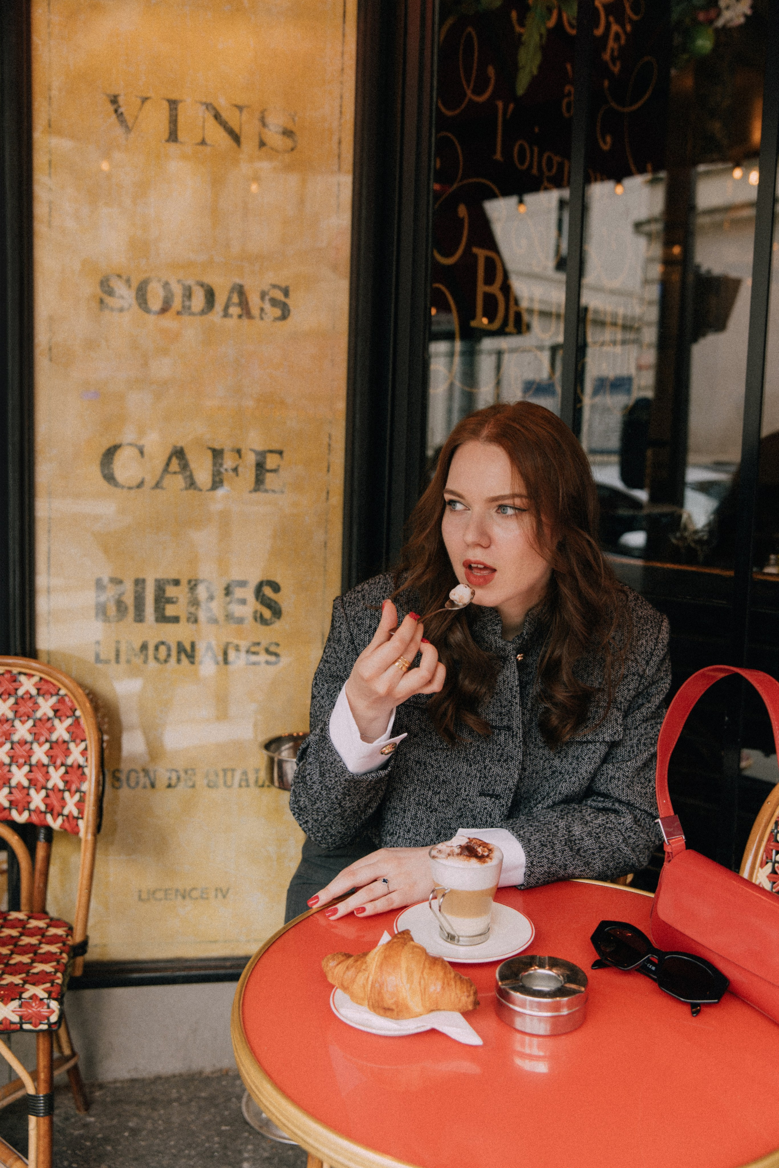 On the summer terrace. Photographer in Paris