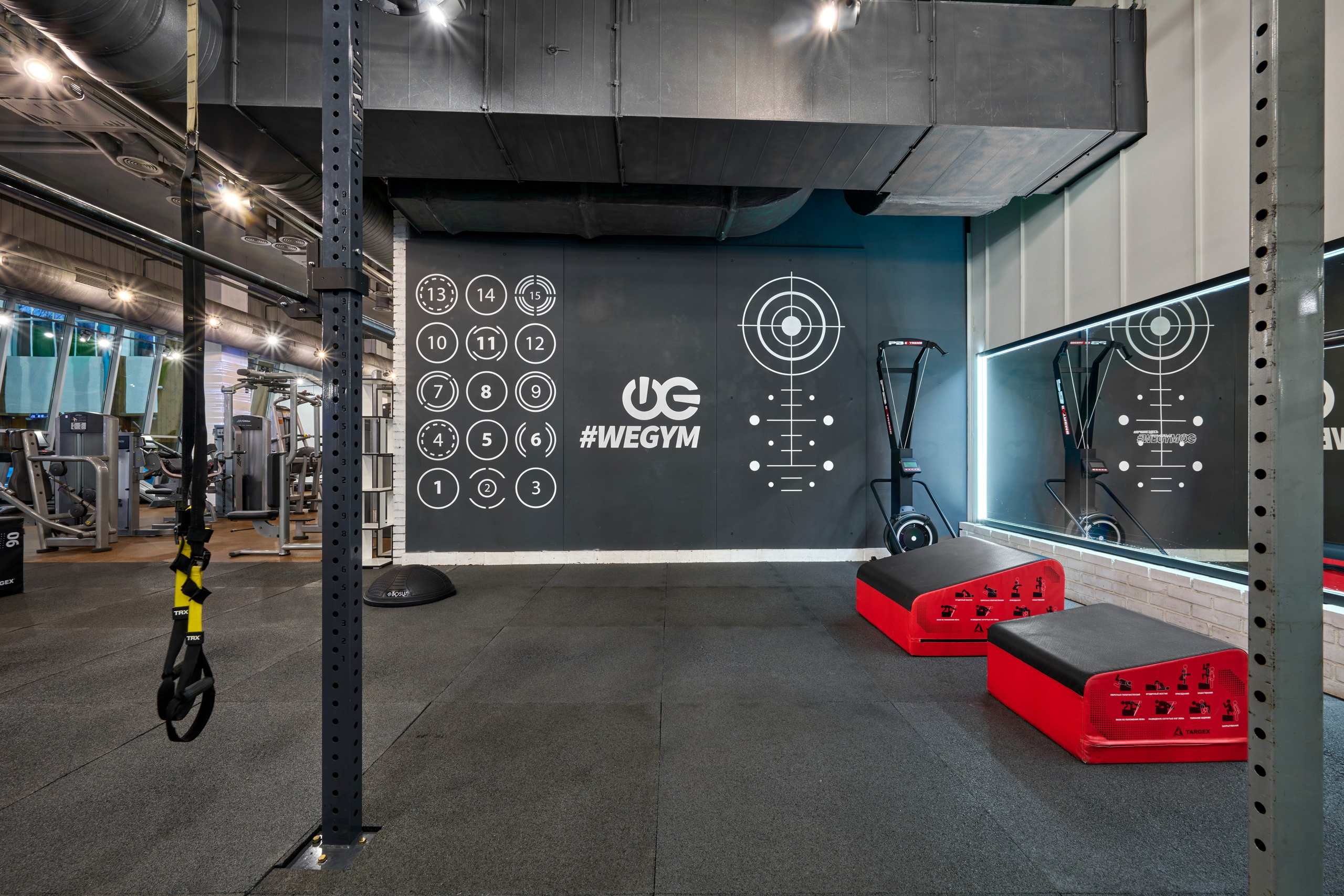 Интерьерная съемка фитнес цента WeGym Кутузовский. Спортивный фитнес фотограф-видеограф Алексей Нестеров