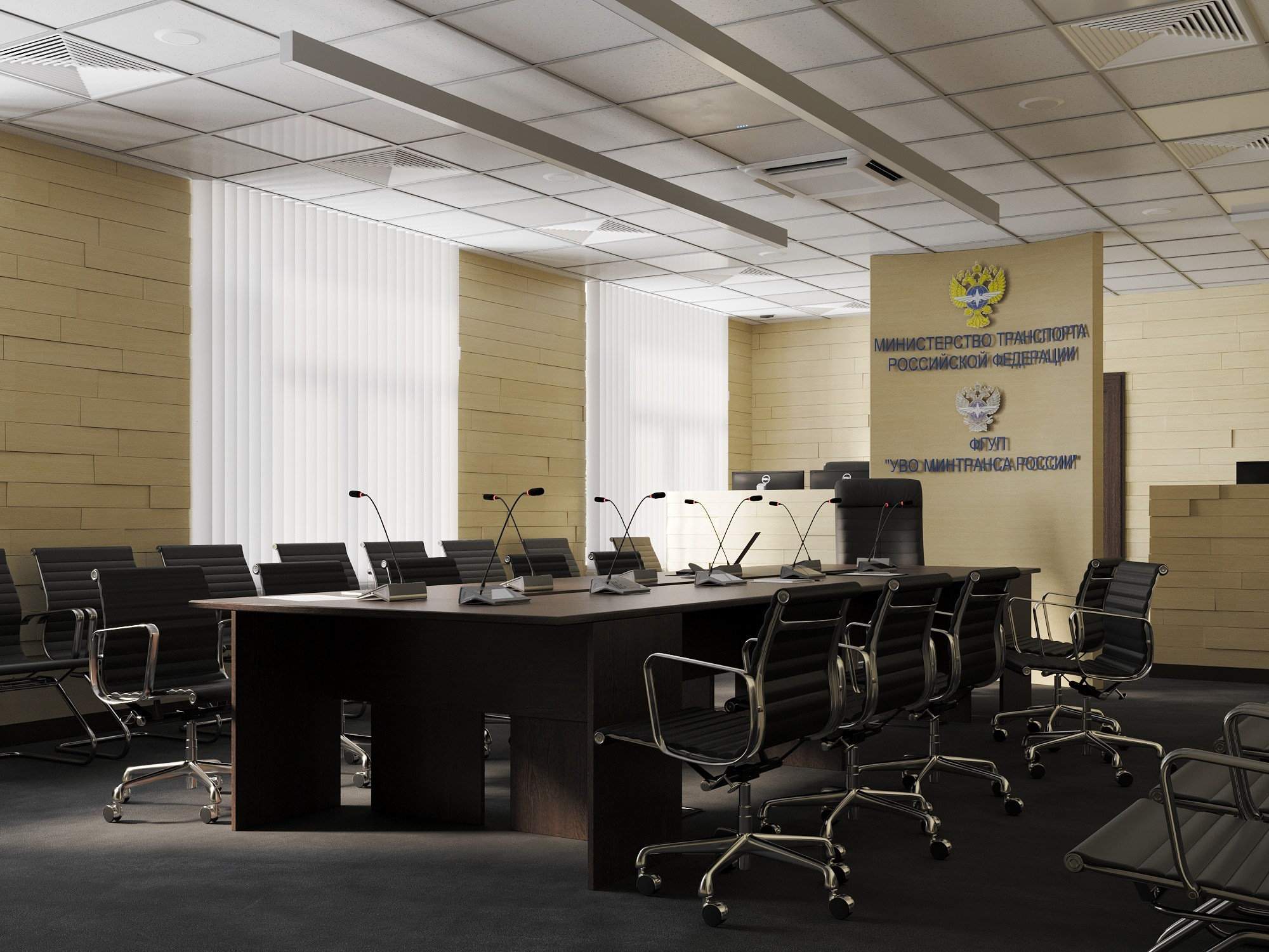 Офисное помещение в министерстве транспорта. Клиент UpInteriors. Евгений Пырков — 3d визуализатор интерьеров и экстерьеров России