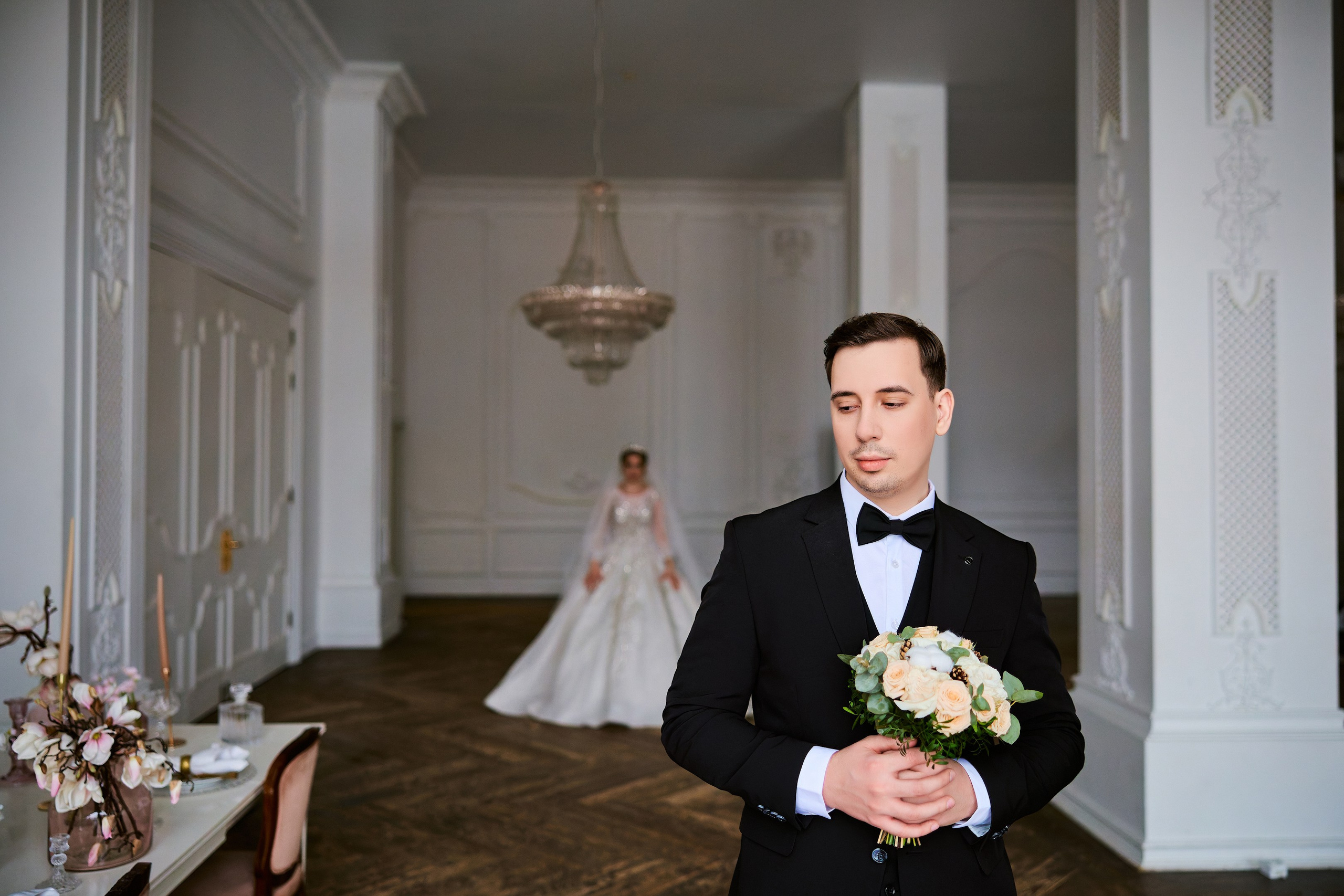 Свадебная фотосессия в студии. Свадебный фотограф Сергей Колбинский