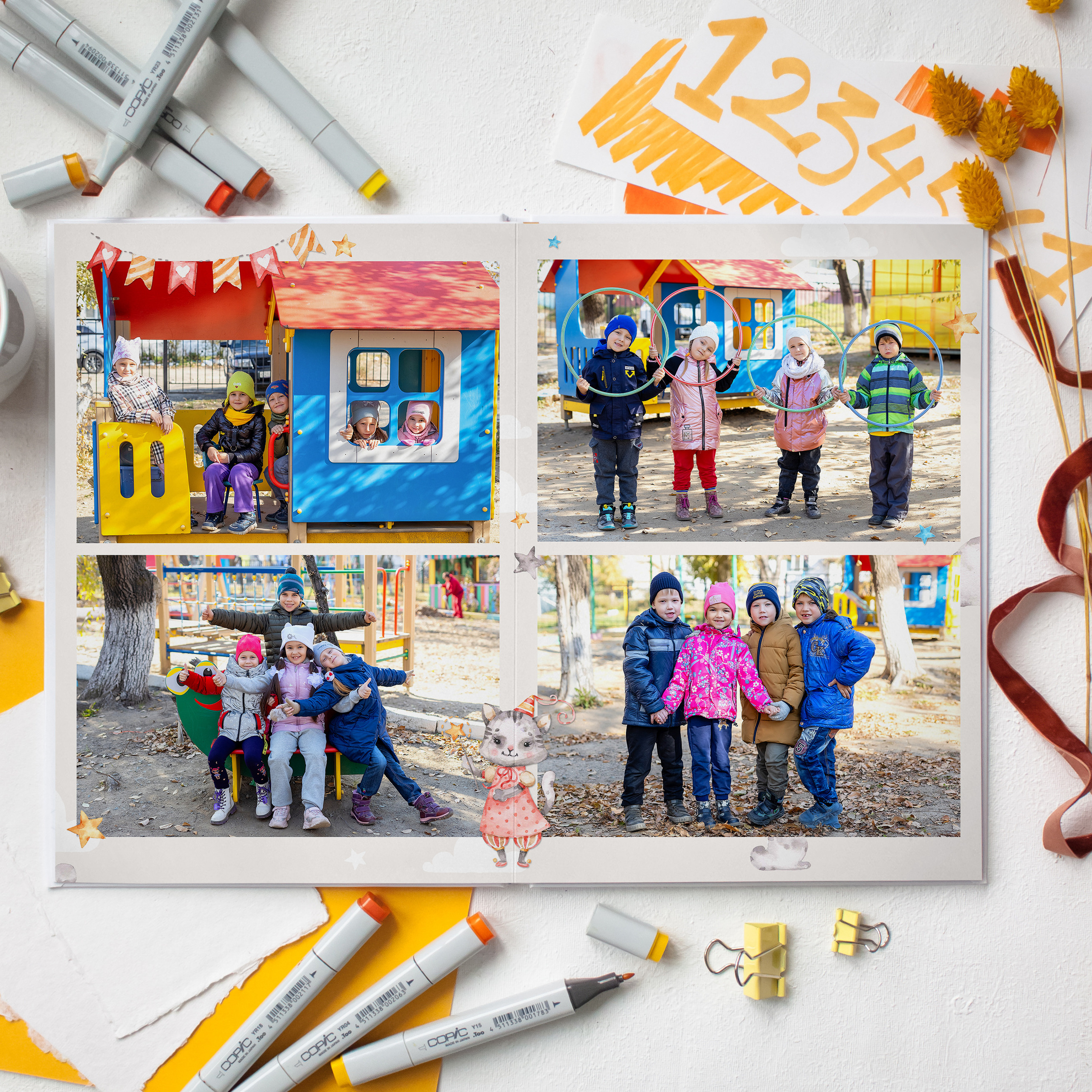 Акварельный дизайн «Малыши». Стильный выпускной альбом Владивосток фотограф Вероника Мигачева