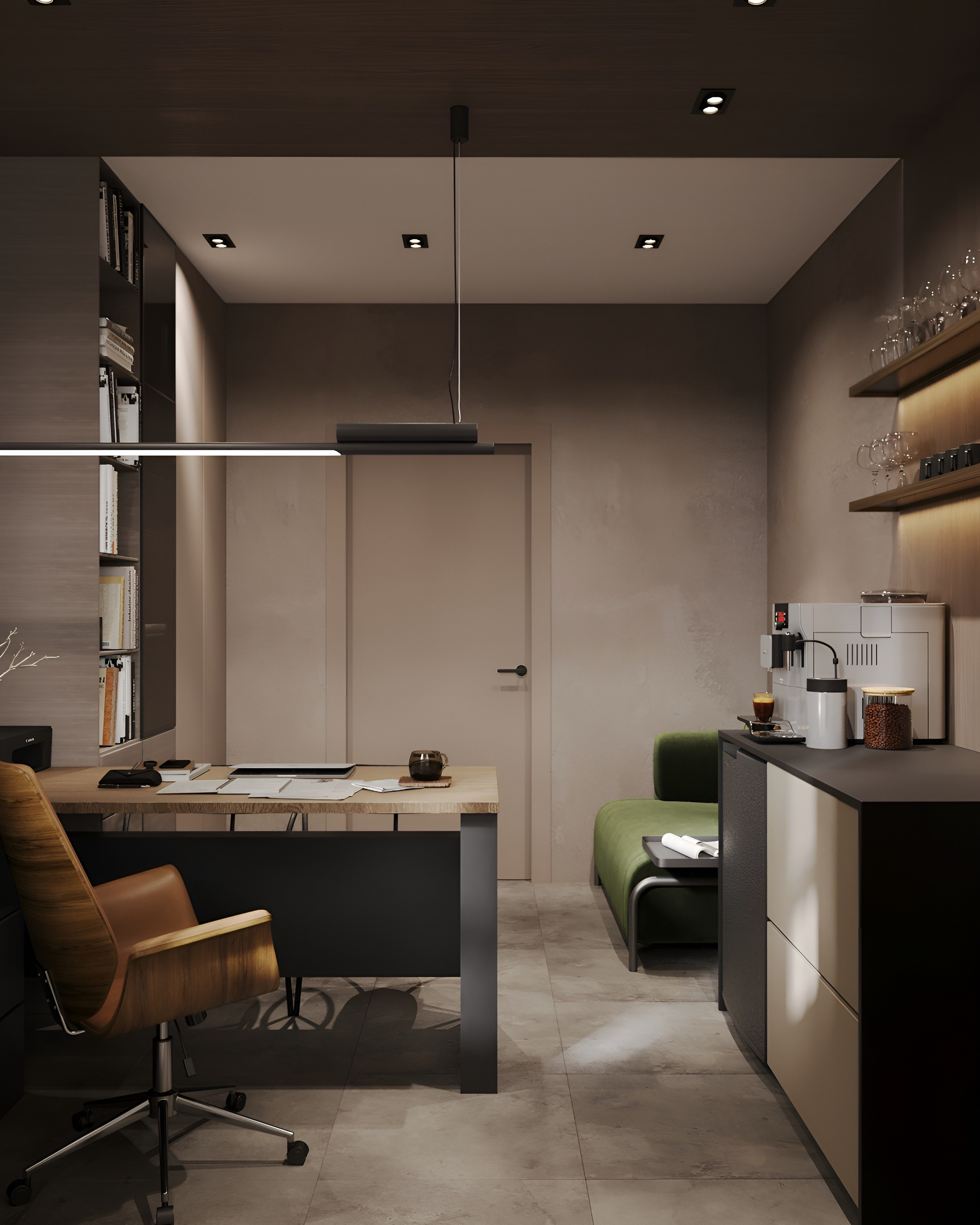 Офис в мужском стиле. 3D Визуализация интерьеров жилых и коммерческих помещений