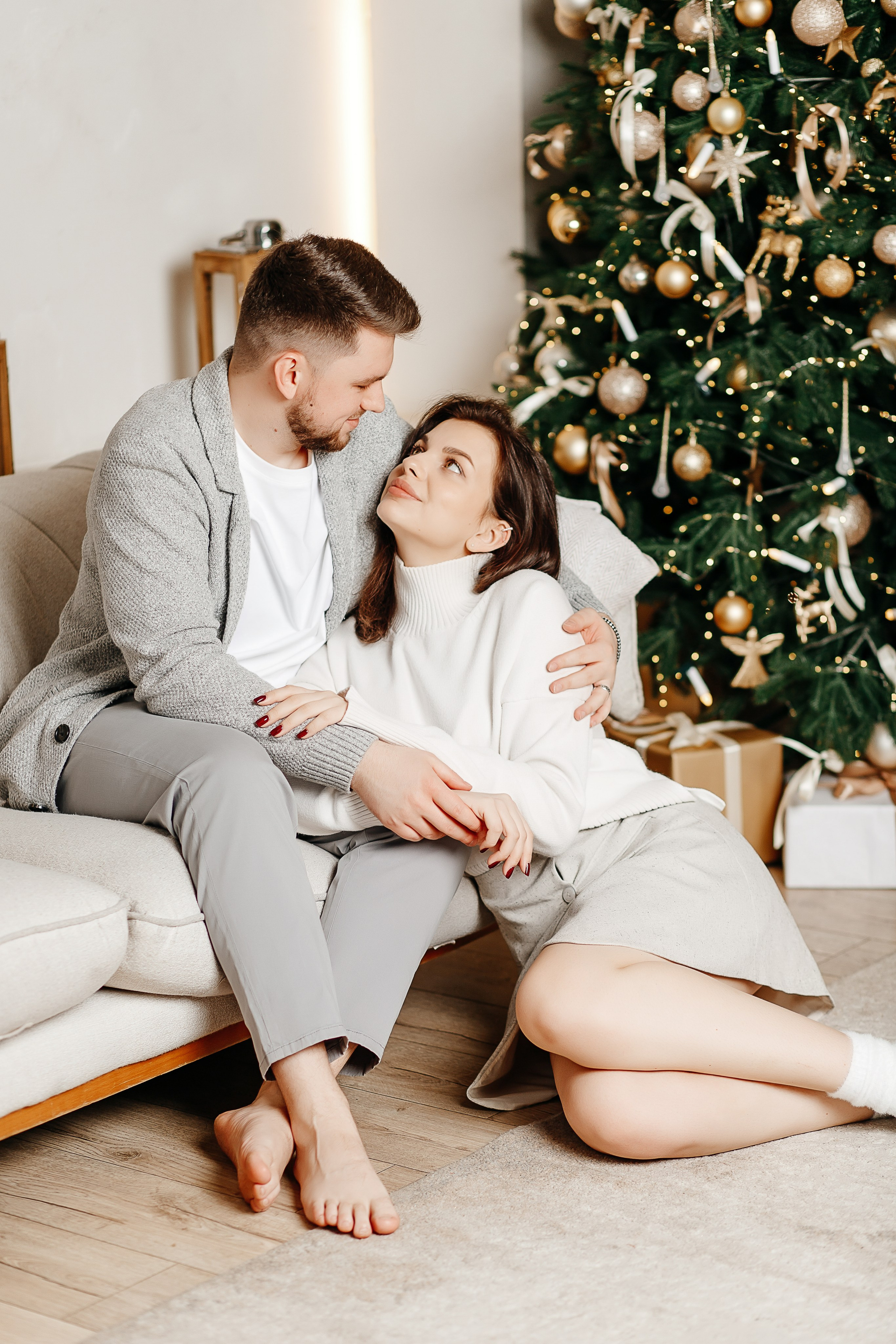 Новогодняя фотосессия для влюбленных в Московской фотостудии. Фотограф в Подольске — Мария Бучнева