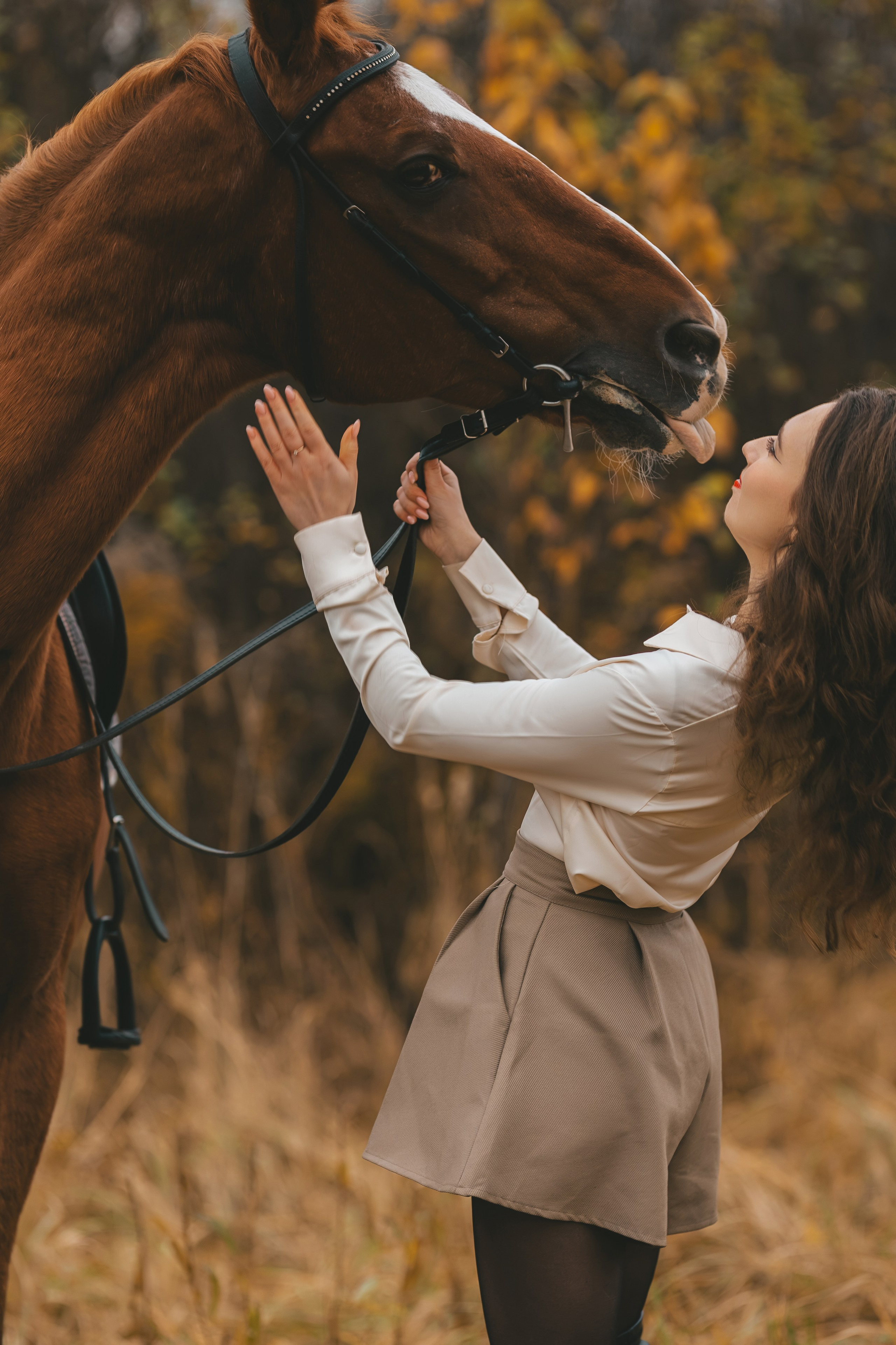 Женский портрет с лошадью. Семейный и женский фотограф в Москве Надежда Воробьева