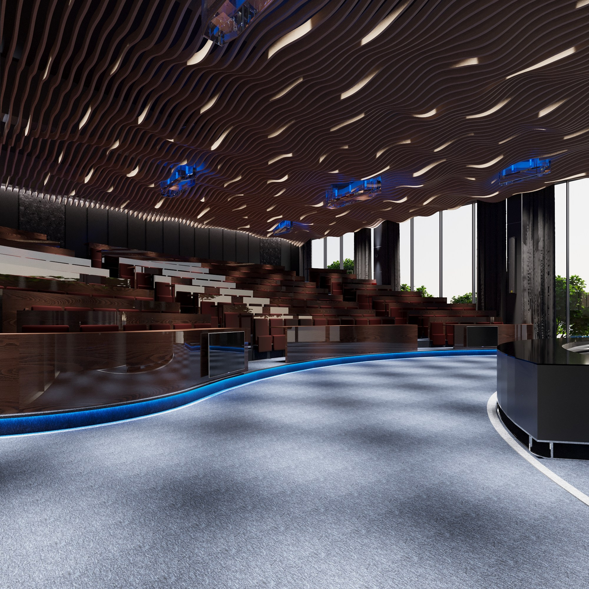 Marine Institute Auditorium — 3D Visualization of Educational Hall. 3D INTERIOR AND ARCHITECTURE VISUALIZATION