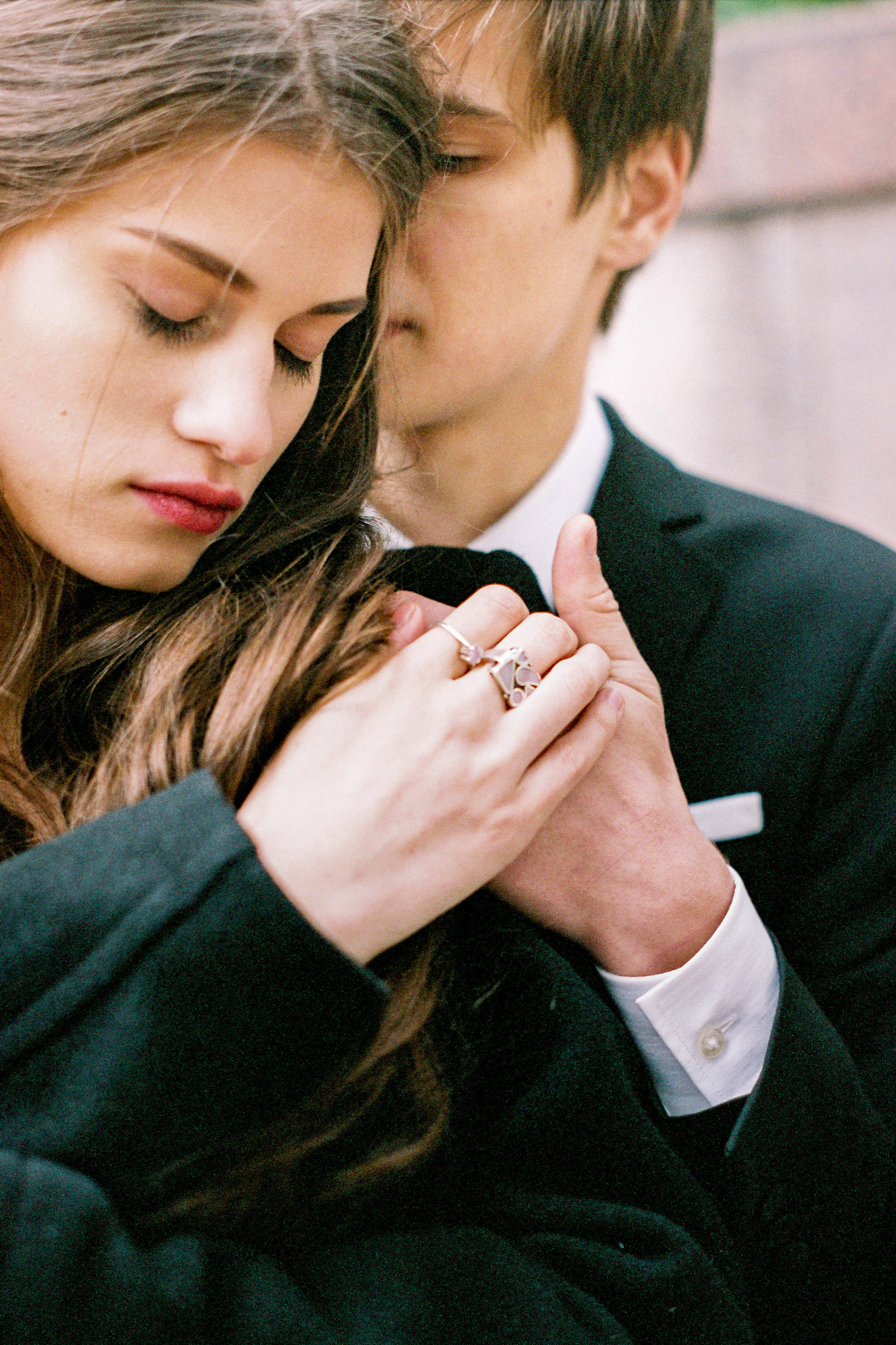 Осенняя свадебная прогулка в Москве на плёнку