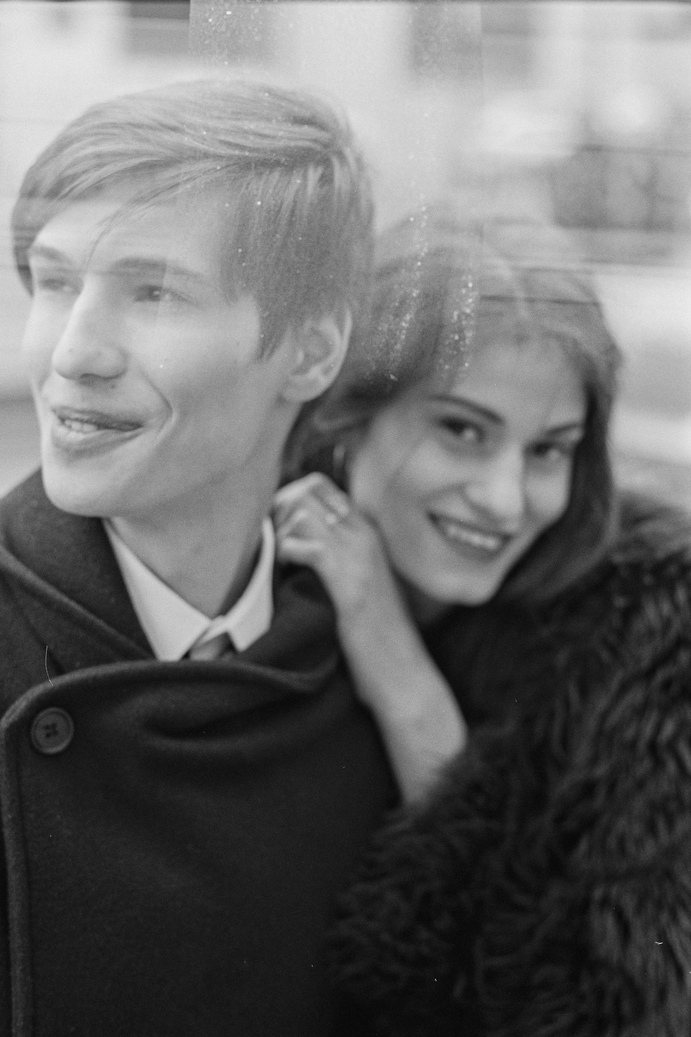 Осенняя свадебная прогулка в Москве на плёнку