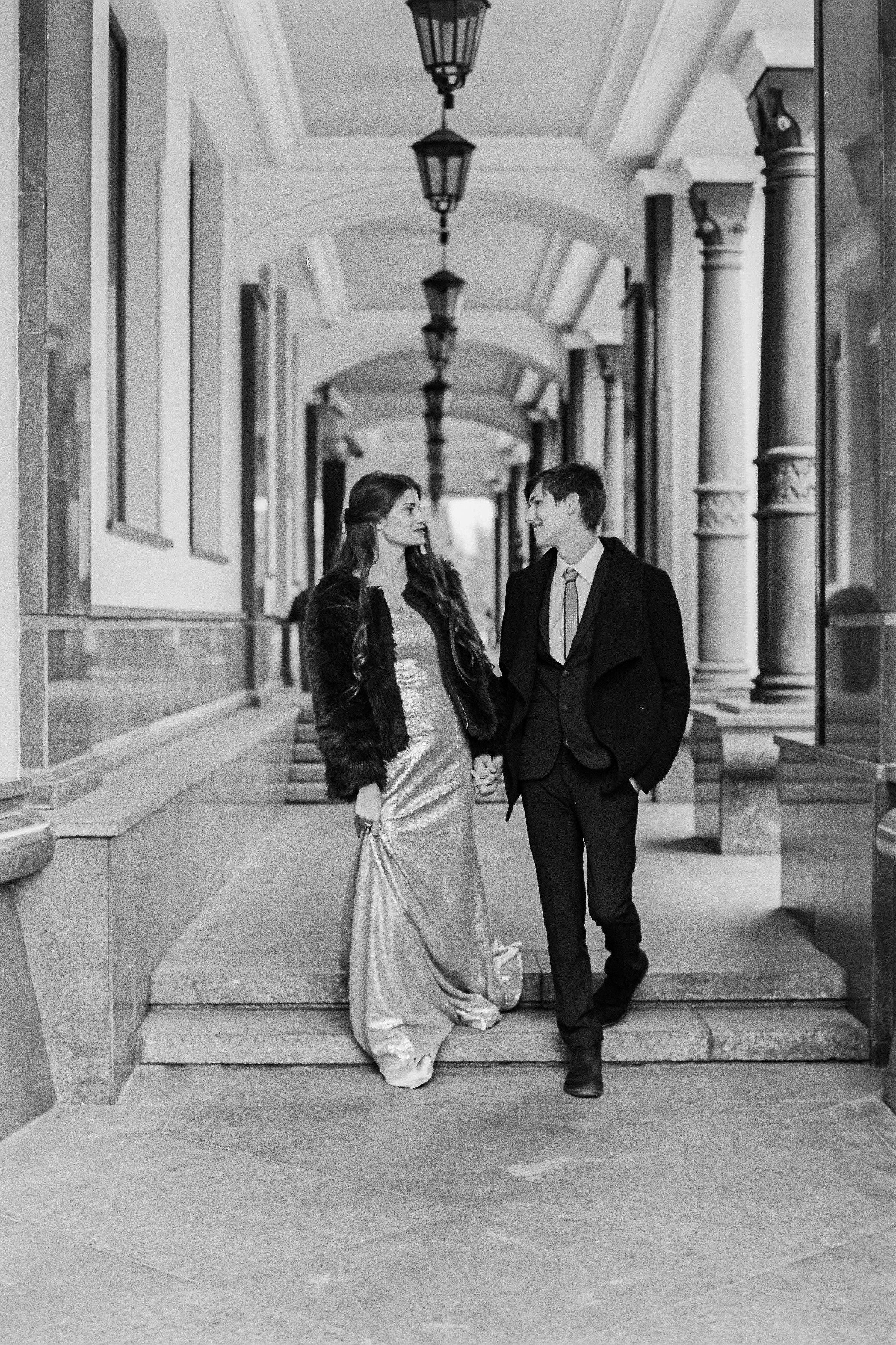 Осенняя свадебная прогулка в Москве на плёнку