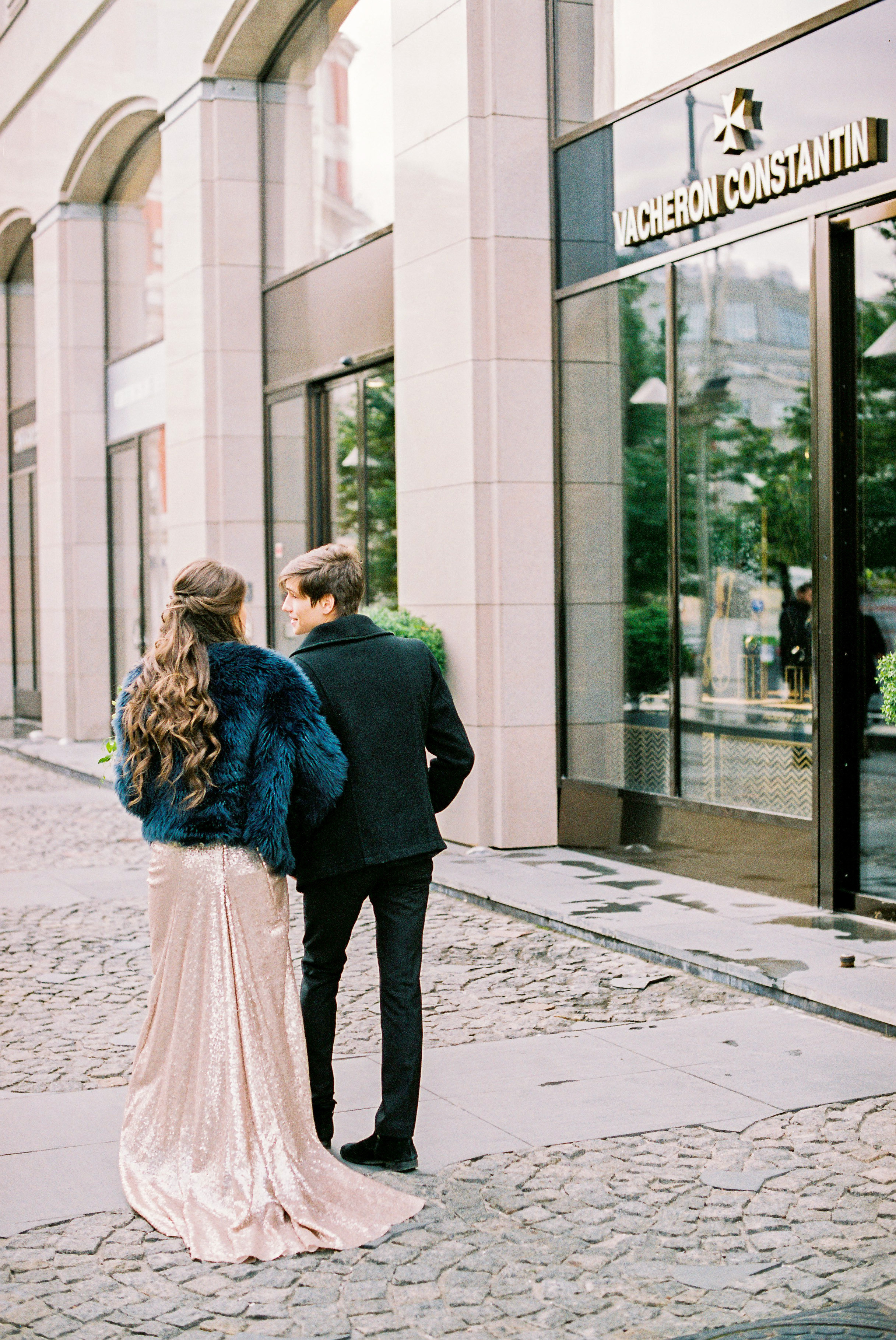 Осенняя свадебная прогулка в Москве на плёнку