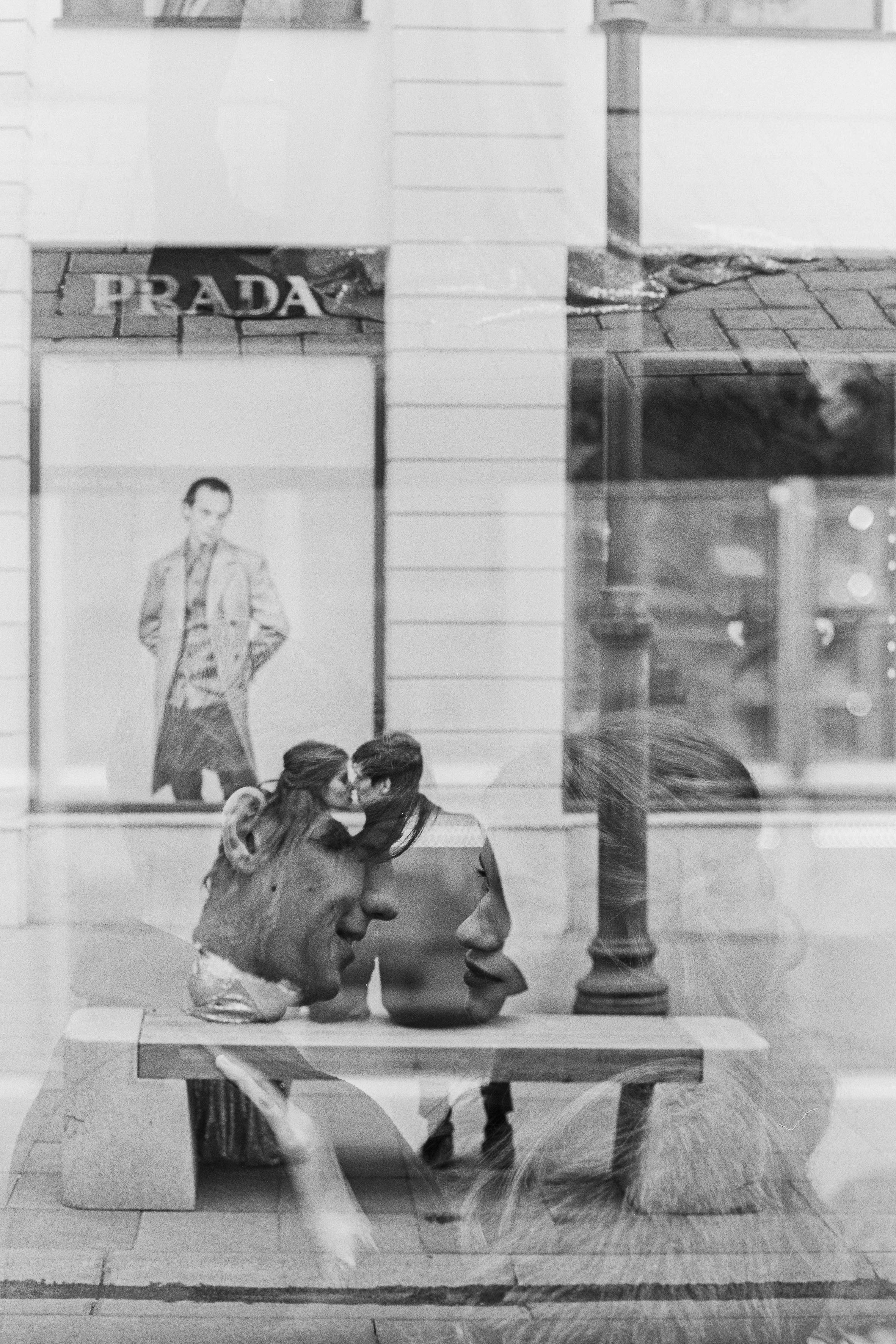 Осенняя свадебная прогулка в Москве на плёнку