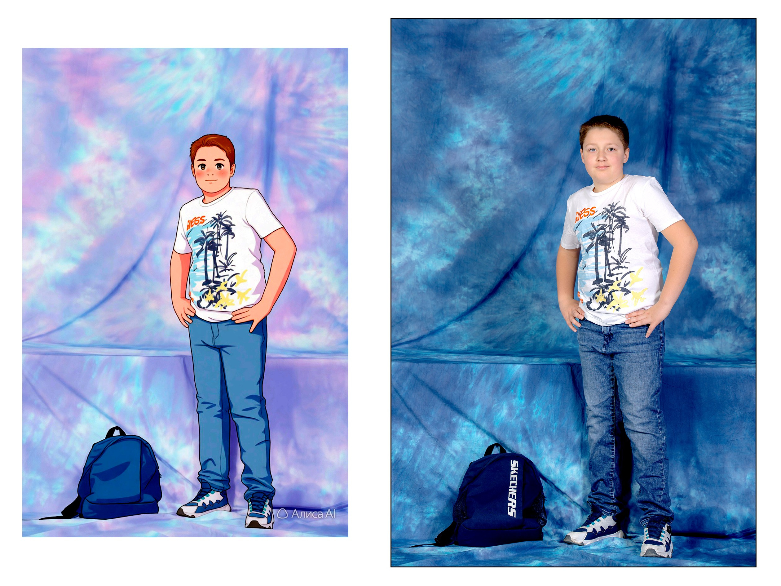 4А в СТУДИИ + АНИМЕ от ИИ Алиса. Семейный фотограф в Новороссийске Игорь Белослюдцев