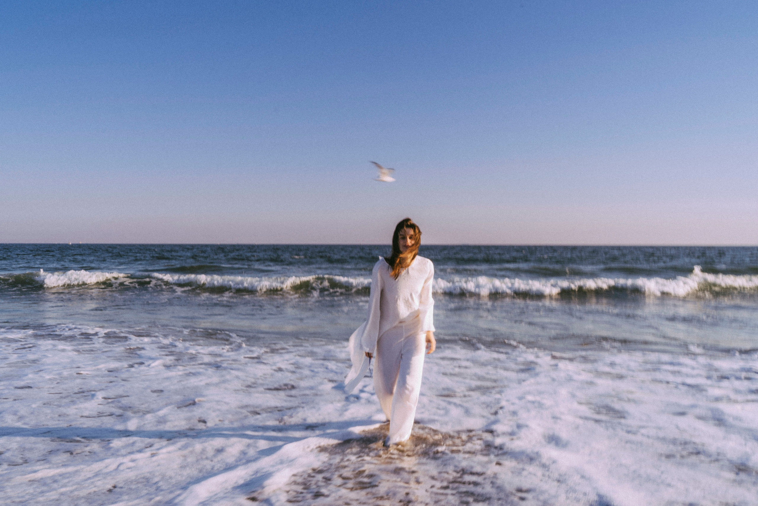 On a beach in New York. New York photographer RINAT SHAHMETOV in New York city