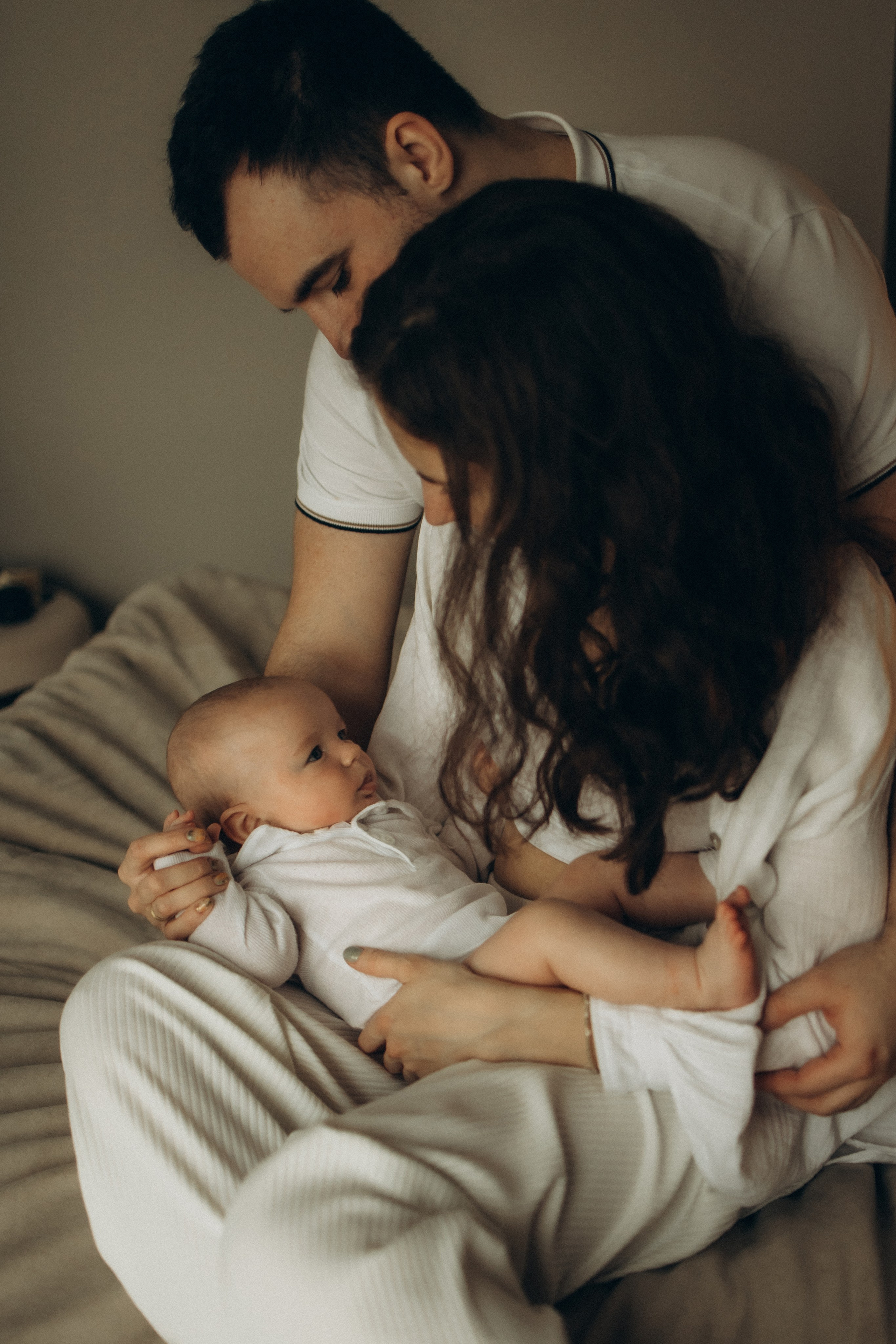 Наташа, Сережа и малыш Левушка. Семейный, домашний, ньюборн фотограф Москва Цветкова Елизавета