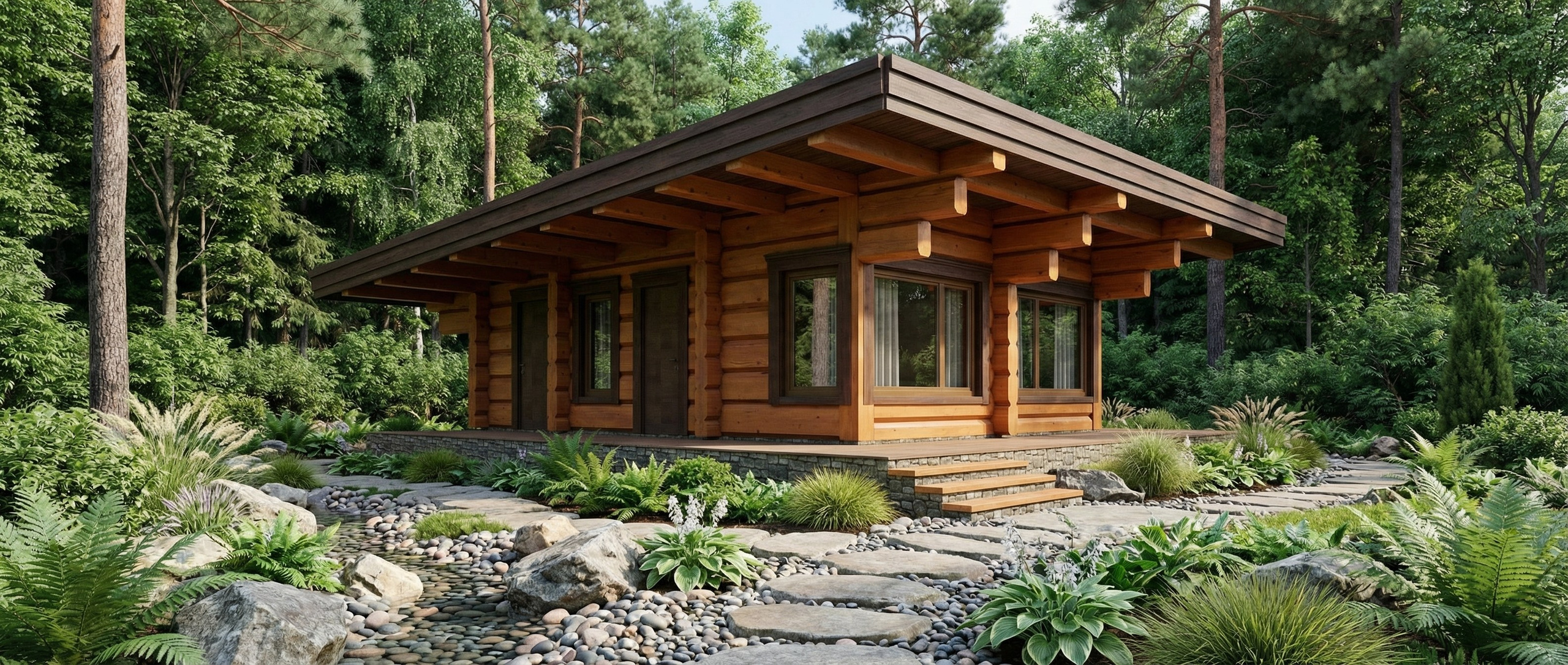 Баня из лафета, 45 м². Архитектор Касаткин и Партнёры