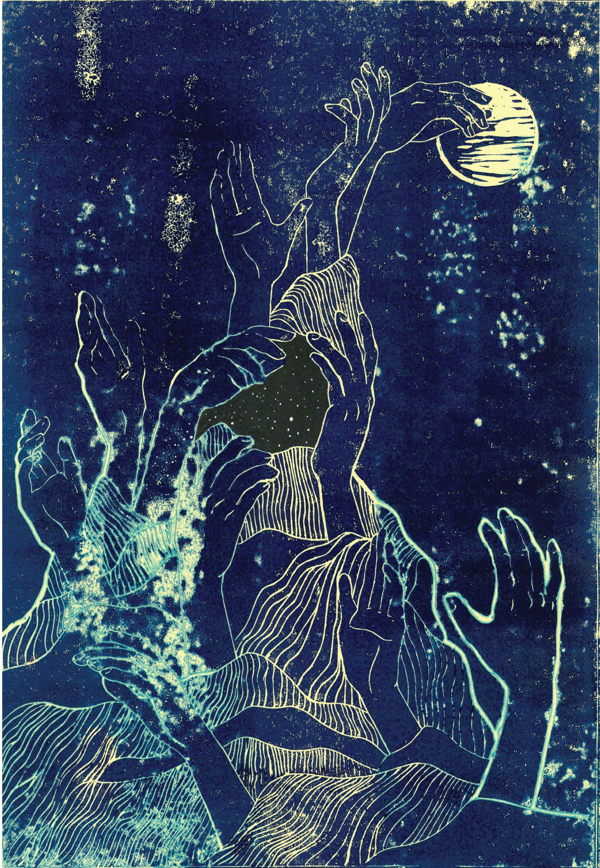 "Танец" 41 х 28, линогравюра 2025 год