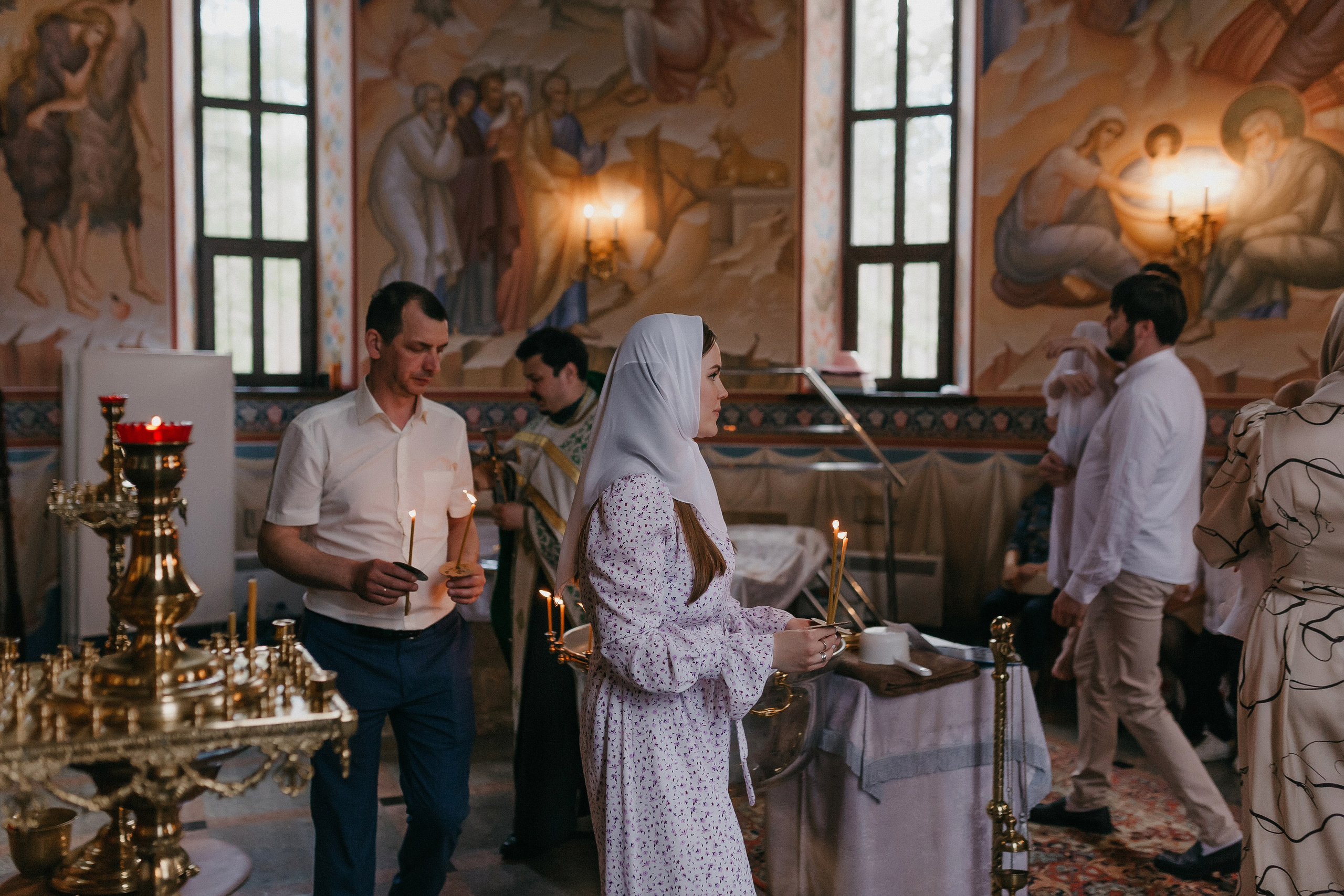 Крещение Артёма и Валерии. Храм Георгия Победоносца. Семейный фотограф в Сургуте