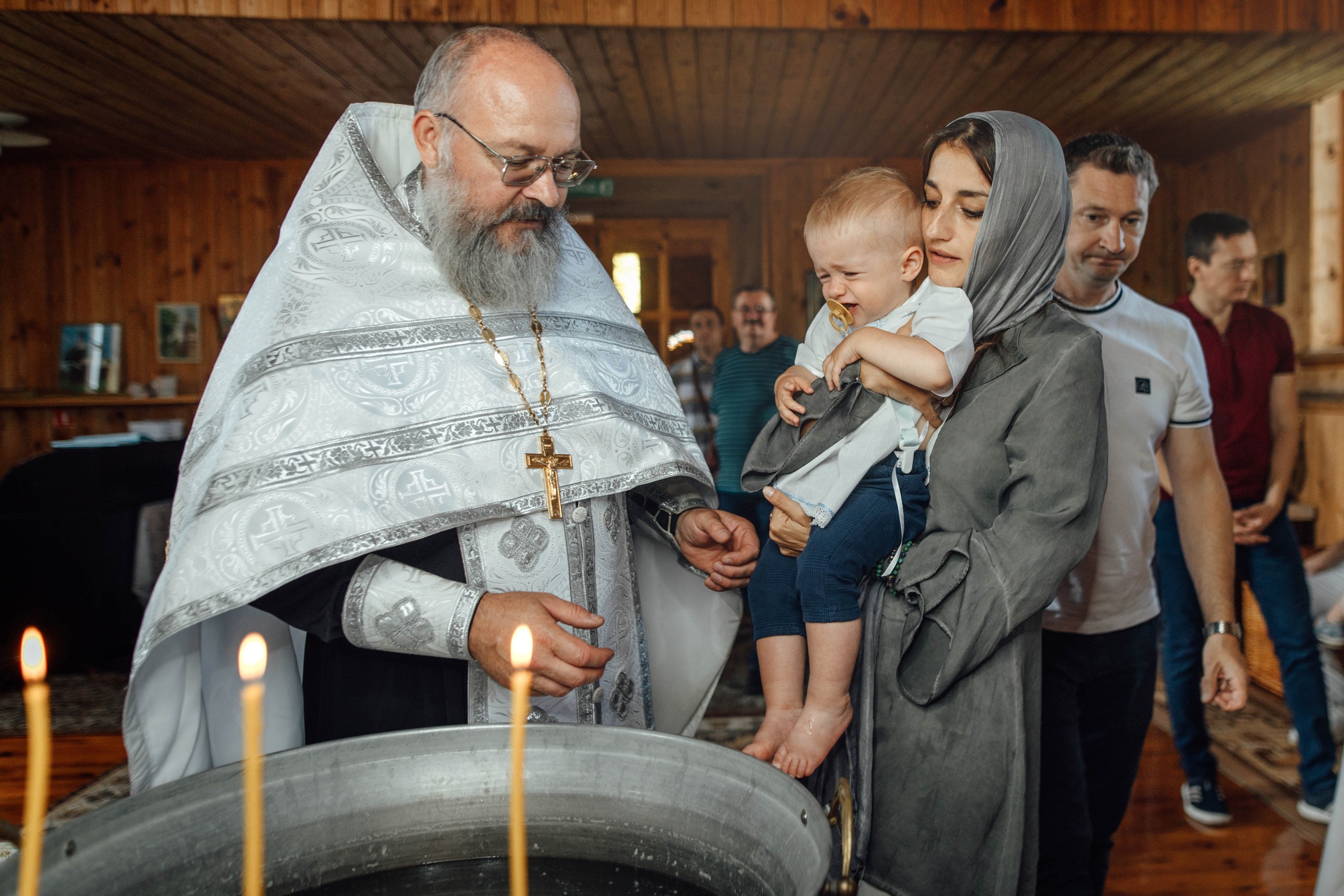 Крещение Тимофея, д. Киевец, храм Святой Троицы, август 2025