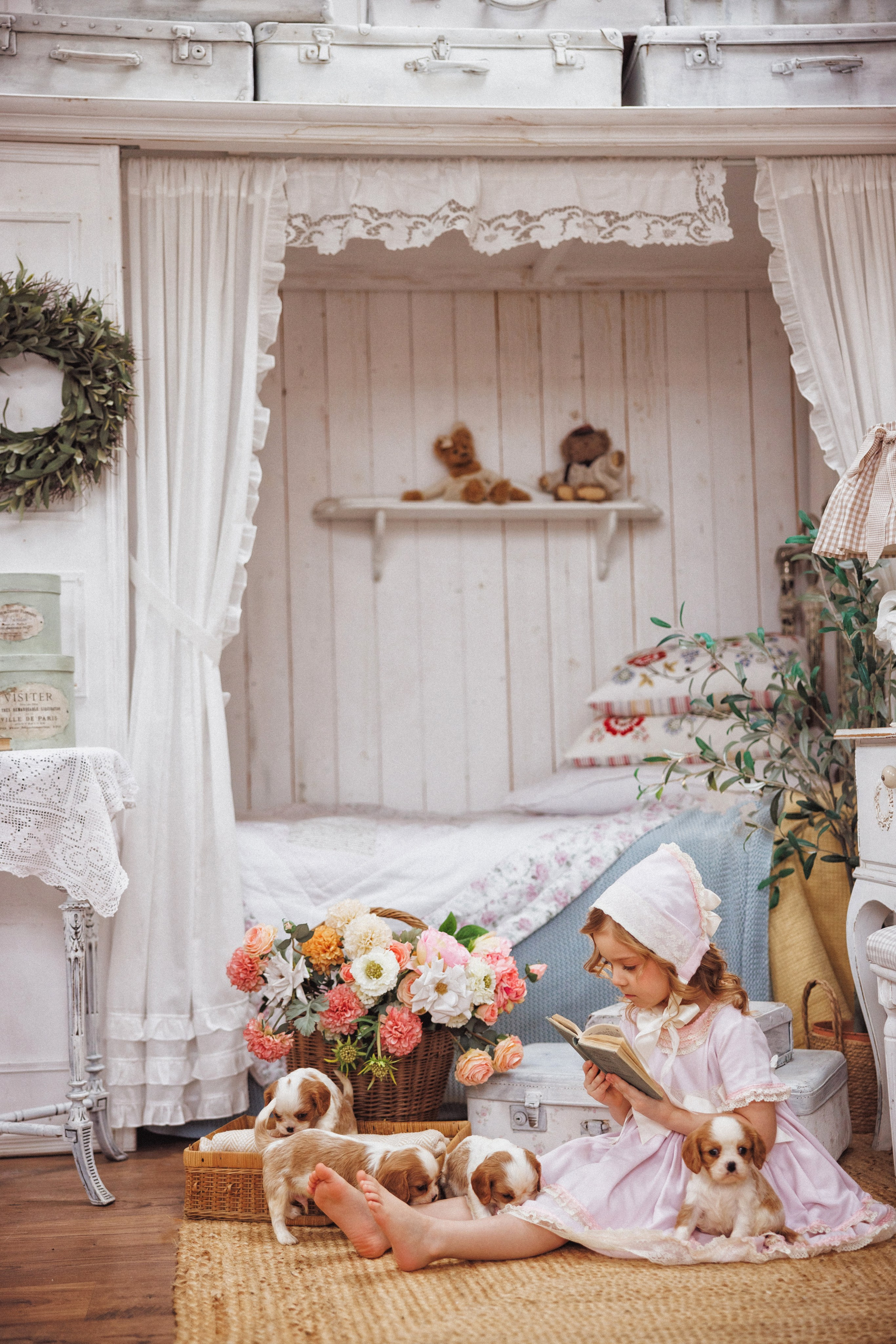 Фотосессия с щенками Кавалер кинг чарльз спаниель, фотостудия Ольги Сурухановой, город Краснодар. Семейный и детский фотограф в Краснодаре Анна Трашкова