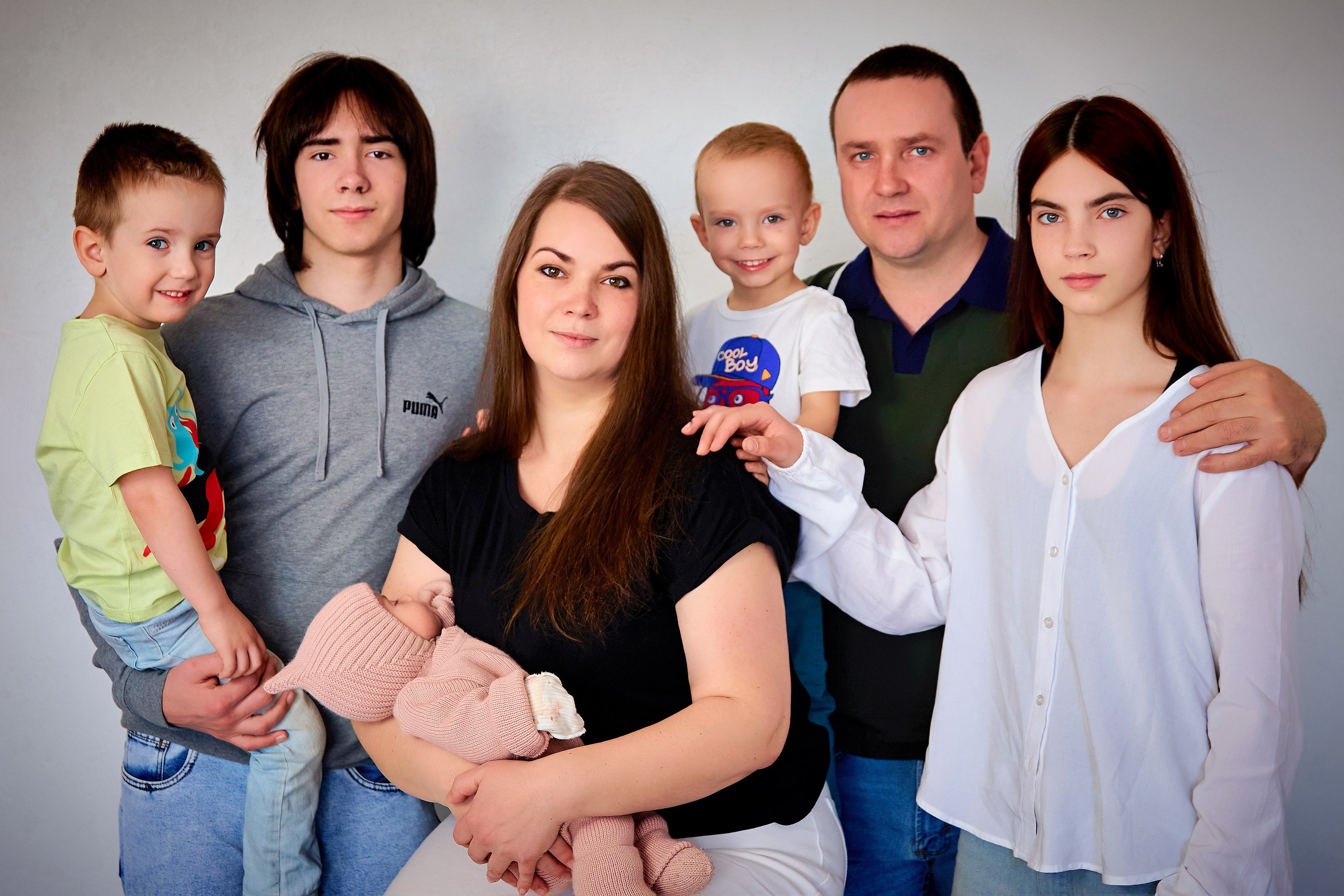 Семейная съемка. Павел, Ольга, Матвей, Маргарита, Мирон, Митрофан и Мирра. Фотограф Люся Воробьева