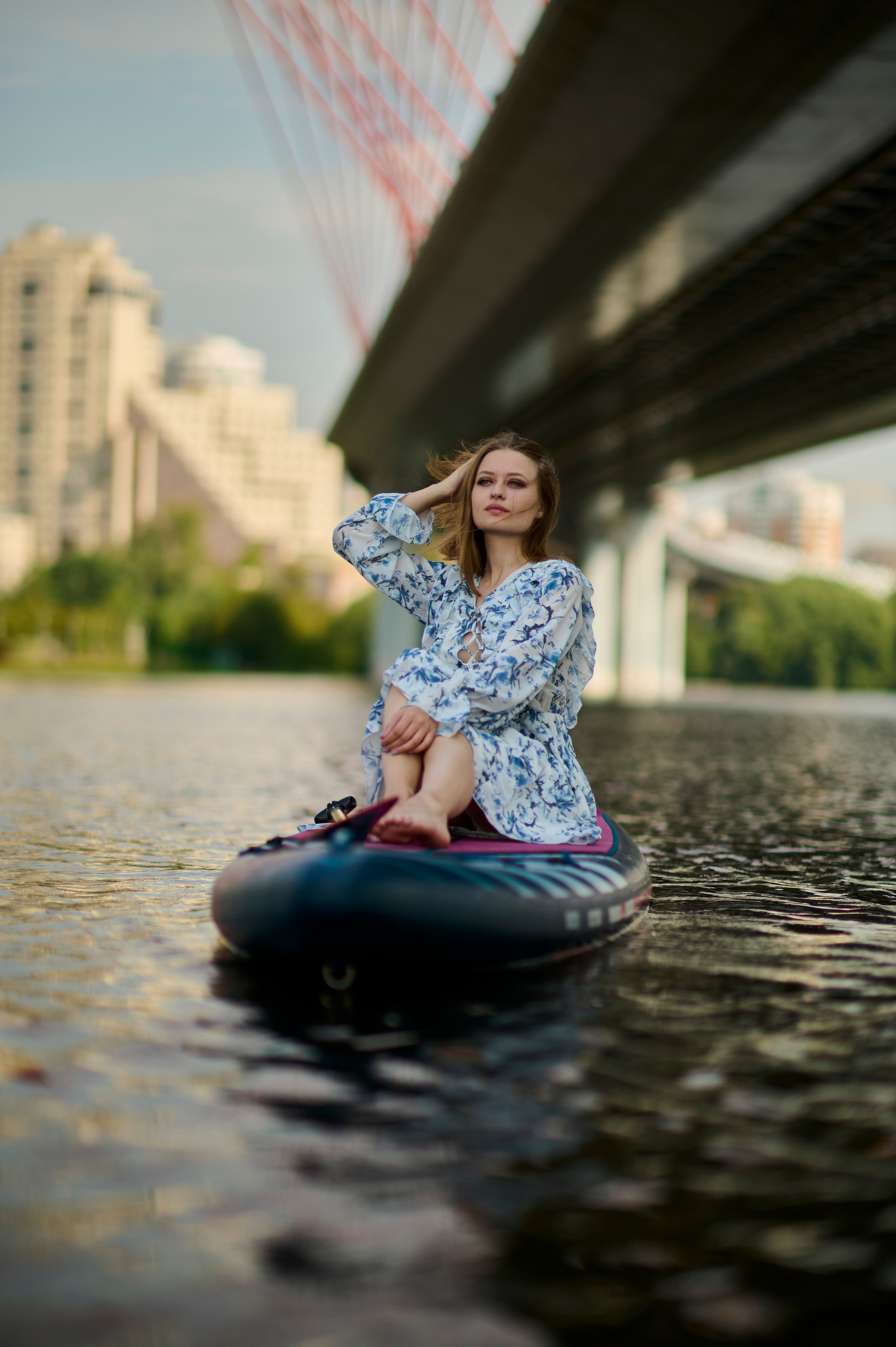 Маша. Фотосъемки на сапах, Москва. Сплавы на сапах