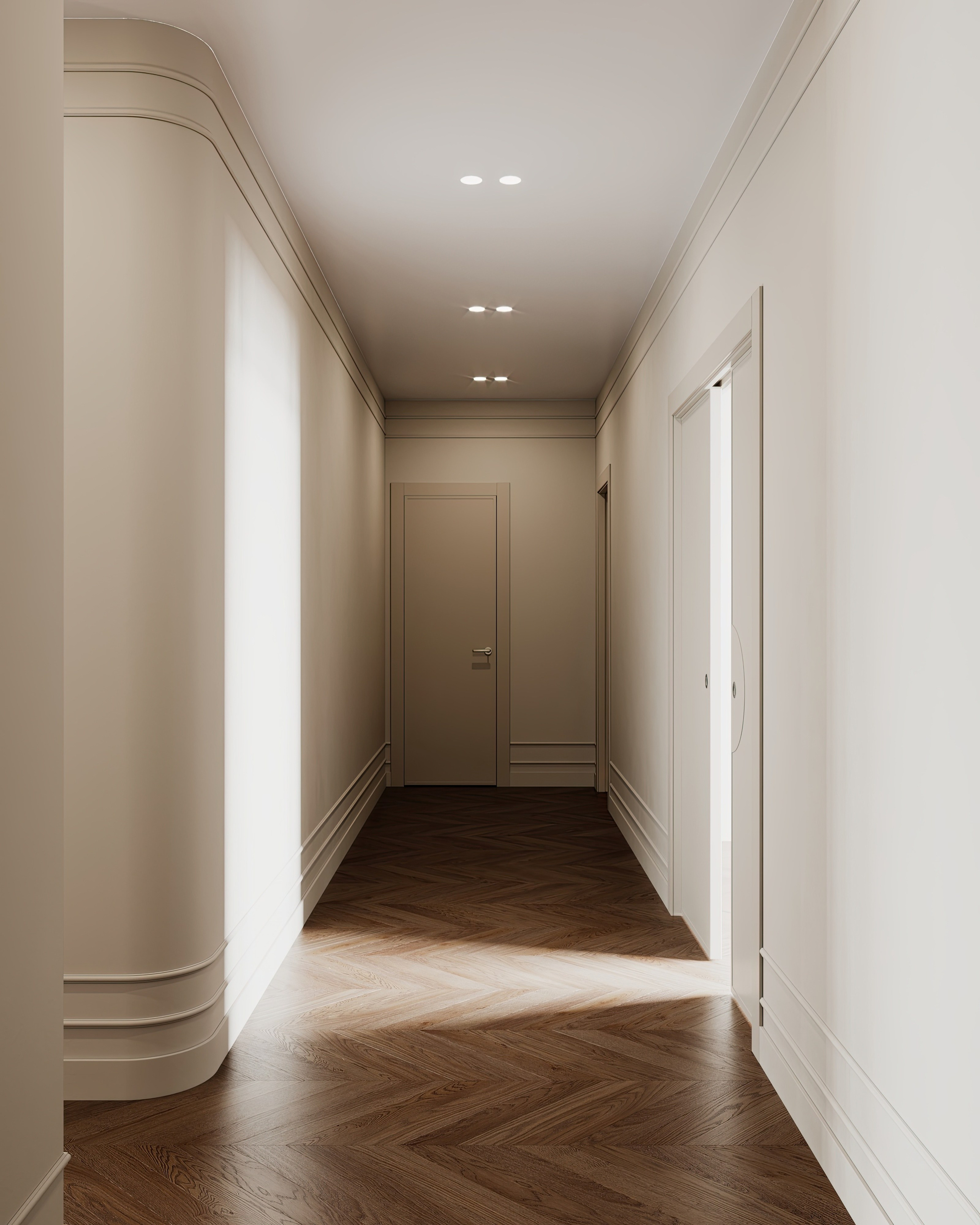 Полянка кухня-гостиная-прихожая-коридор. Визуализатор Векшина Елена