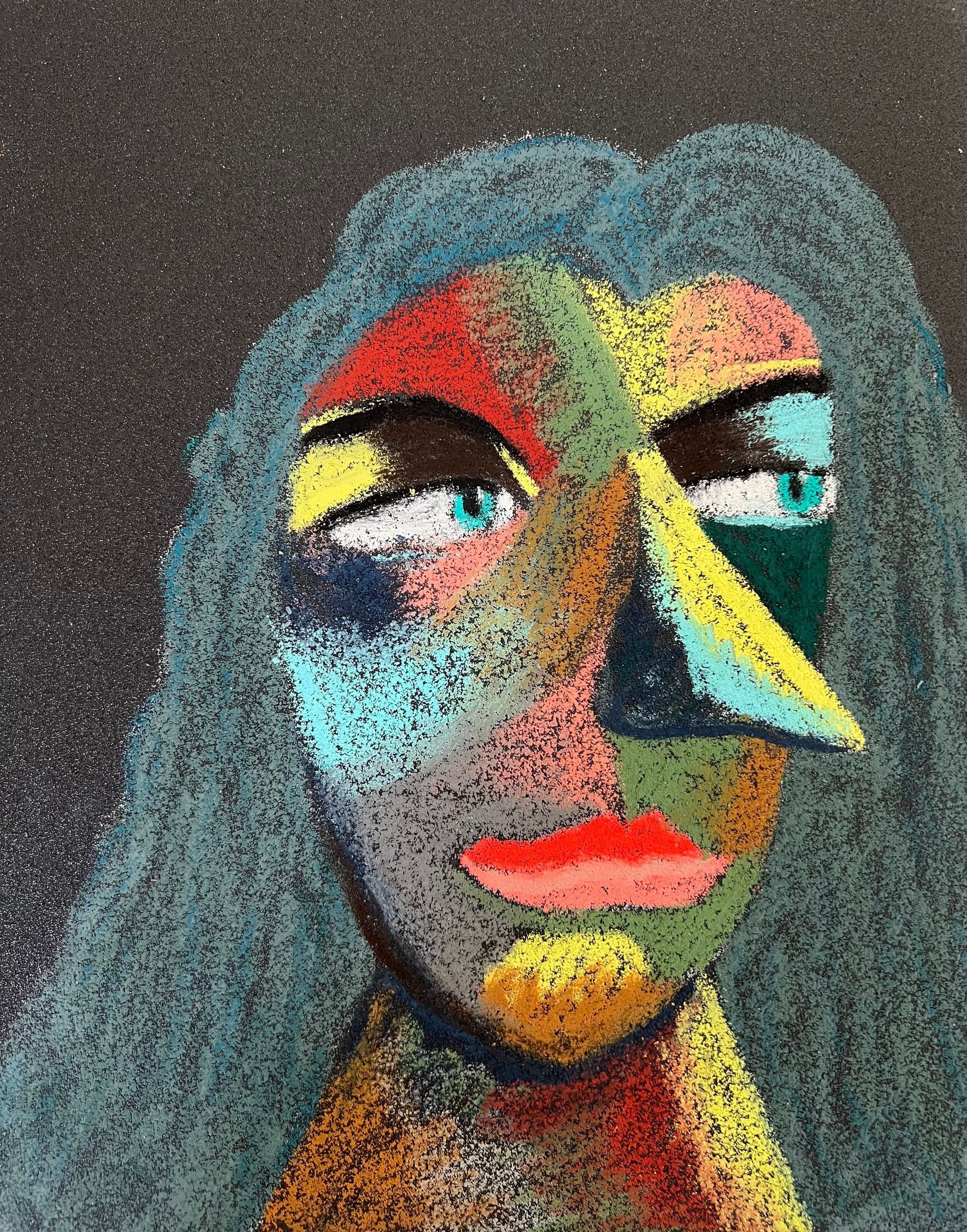 Lawyer . Oil pastel, sandpaper. 28 x 23 cm