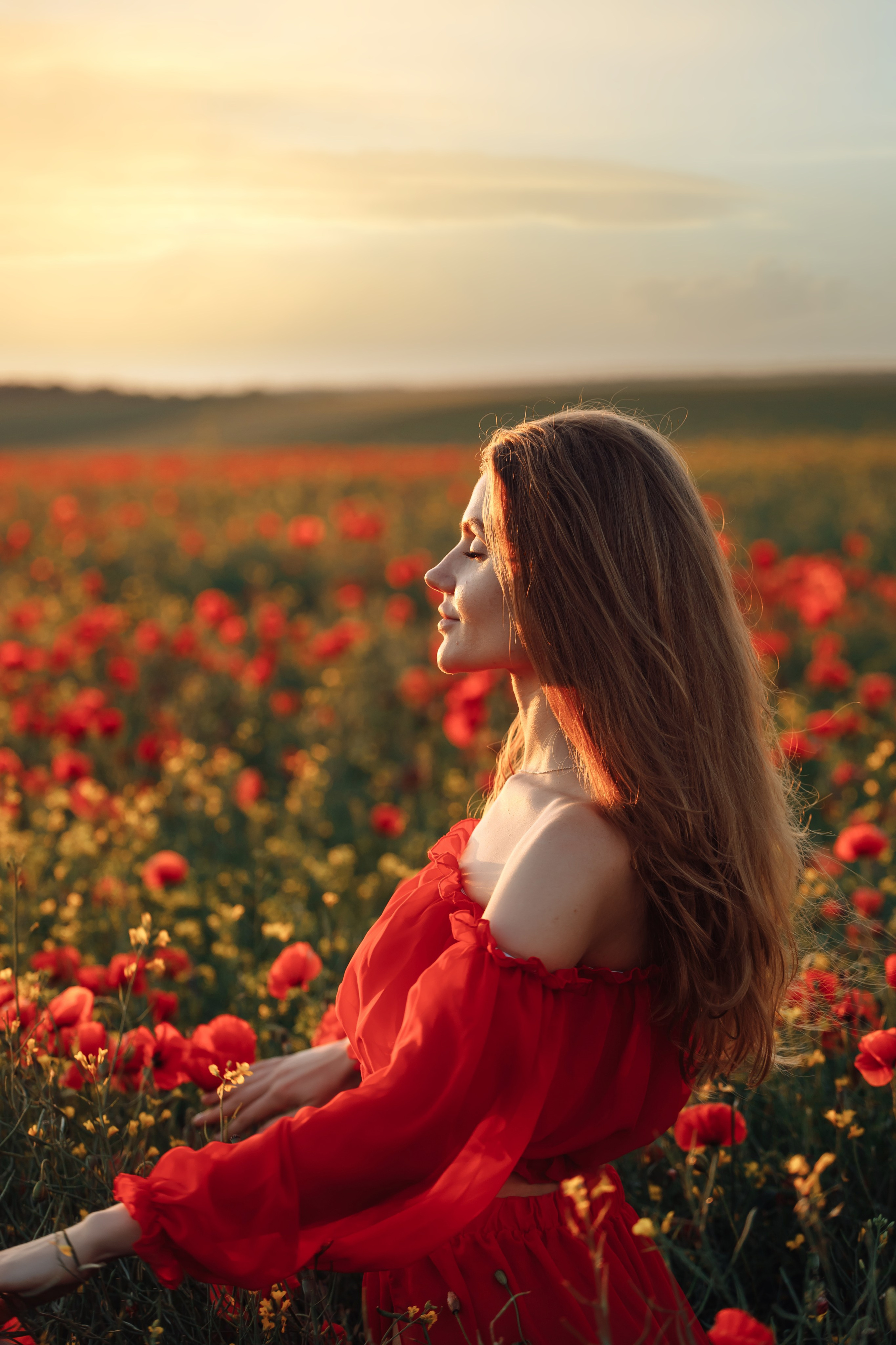 Фотосессия в маковом поле на закате. Свадебный и семейный фотограф в Краснодарском крае Мария Данилкина