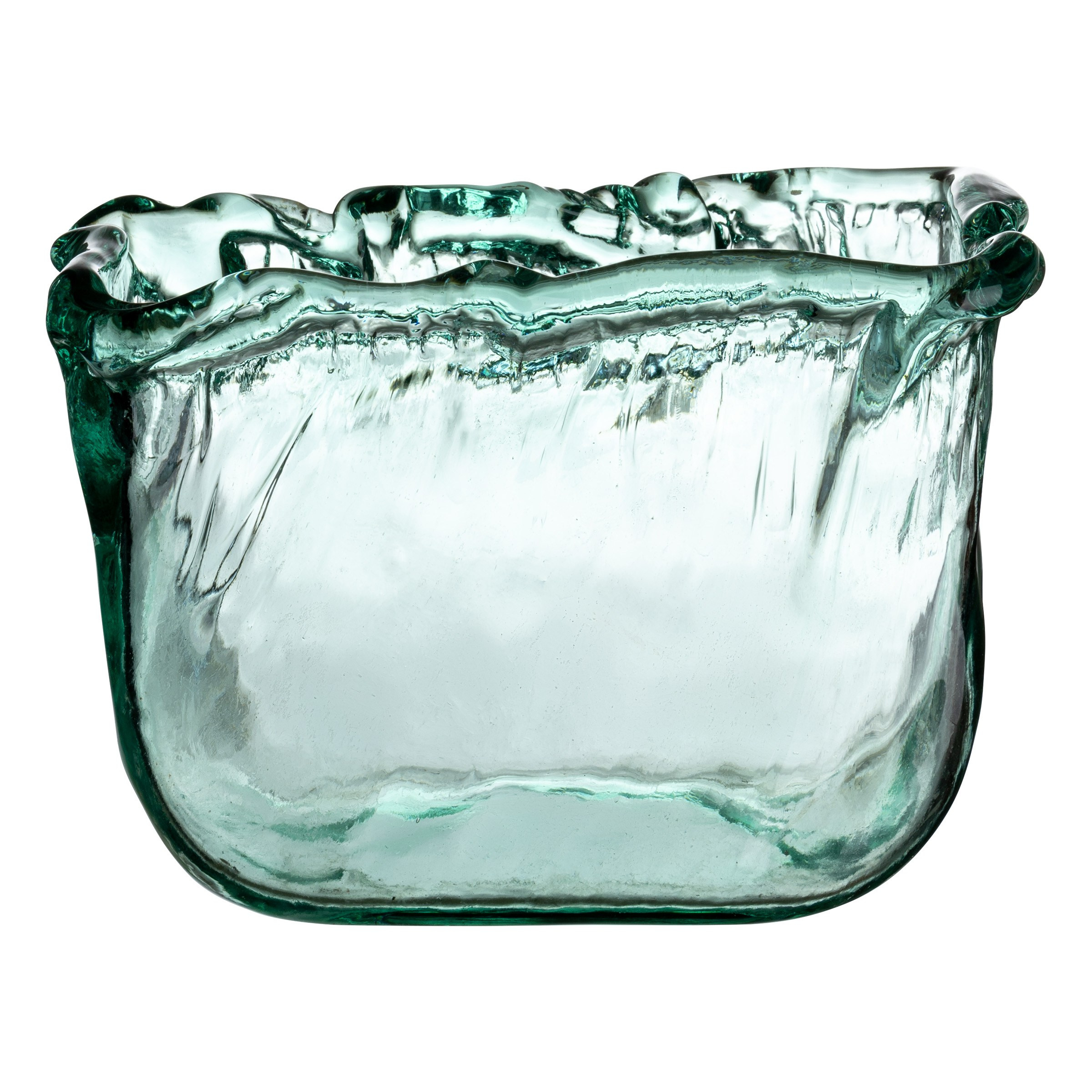 Прозрачная ваза с неровными краями на белом фоне | Фото для карточки Ozon