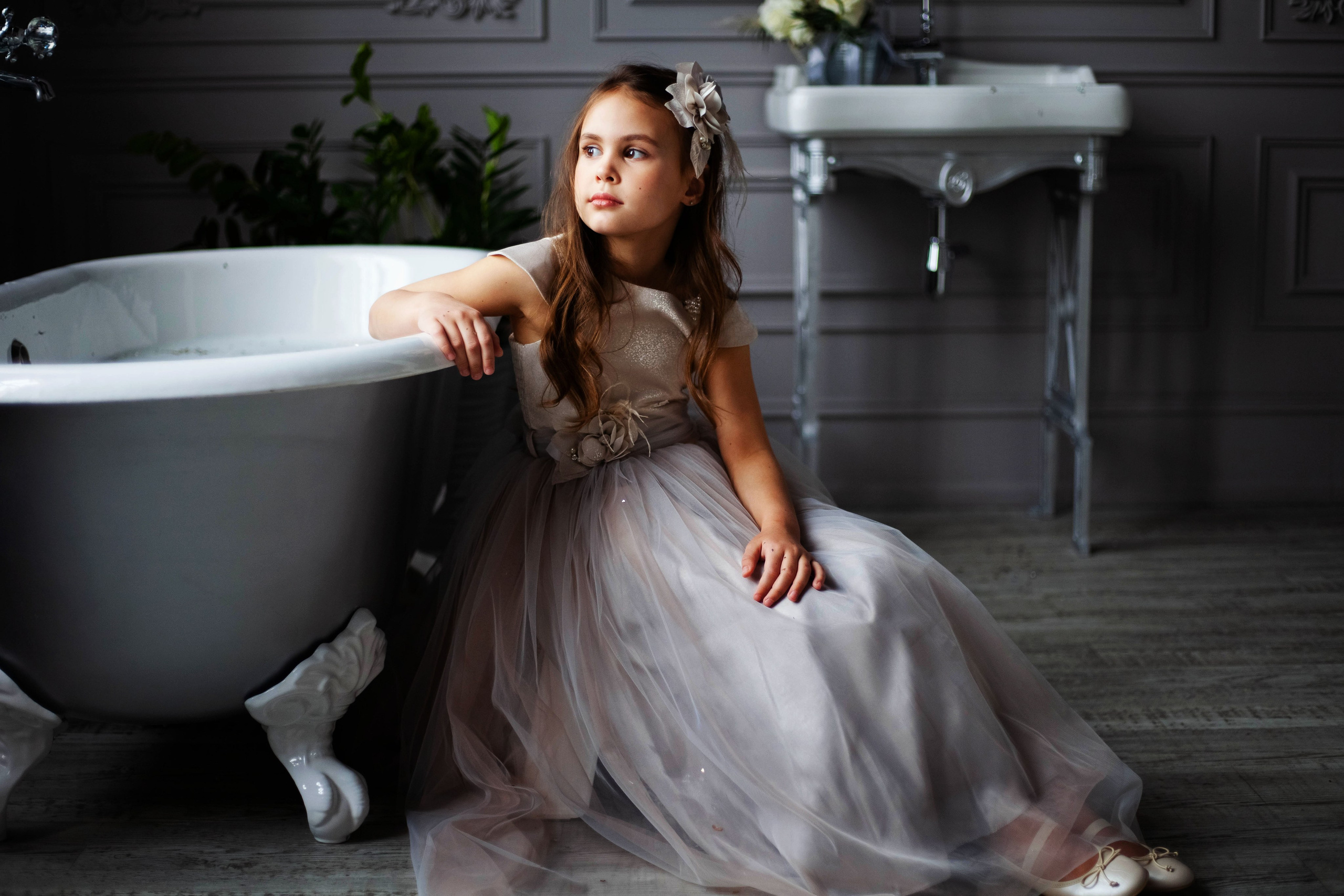 Детские фото, девочка, в студии, сестра