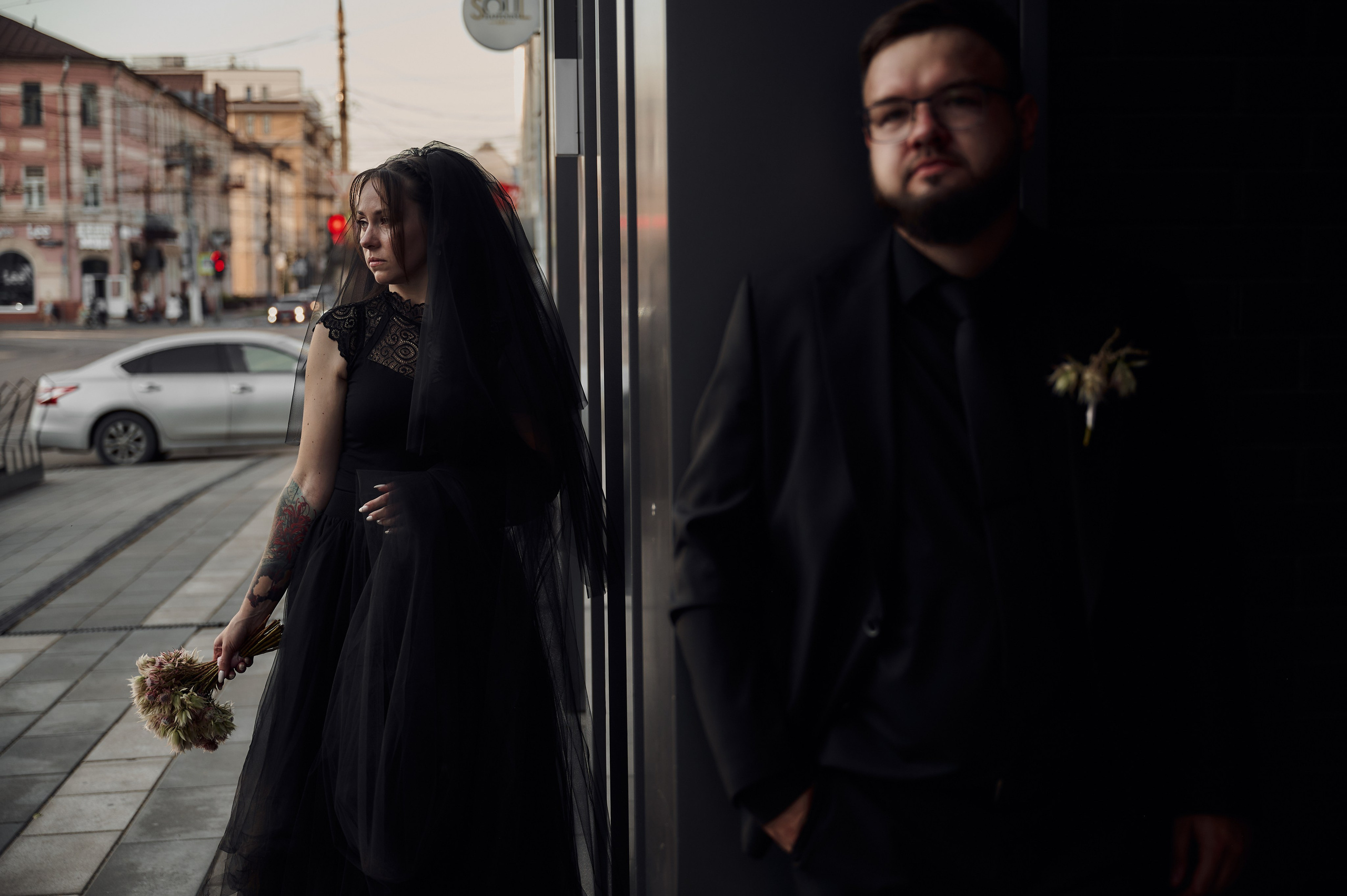 Свадебная фотосессия в Туле в черном. Свадебный фотограф в Туле Никита Беляев