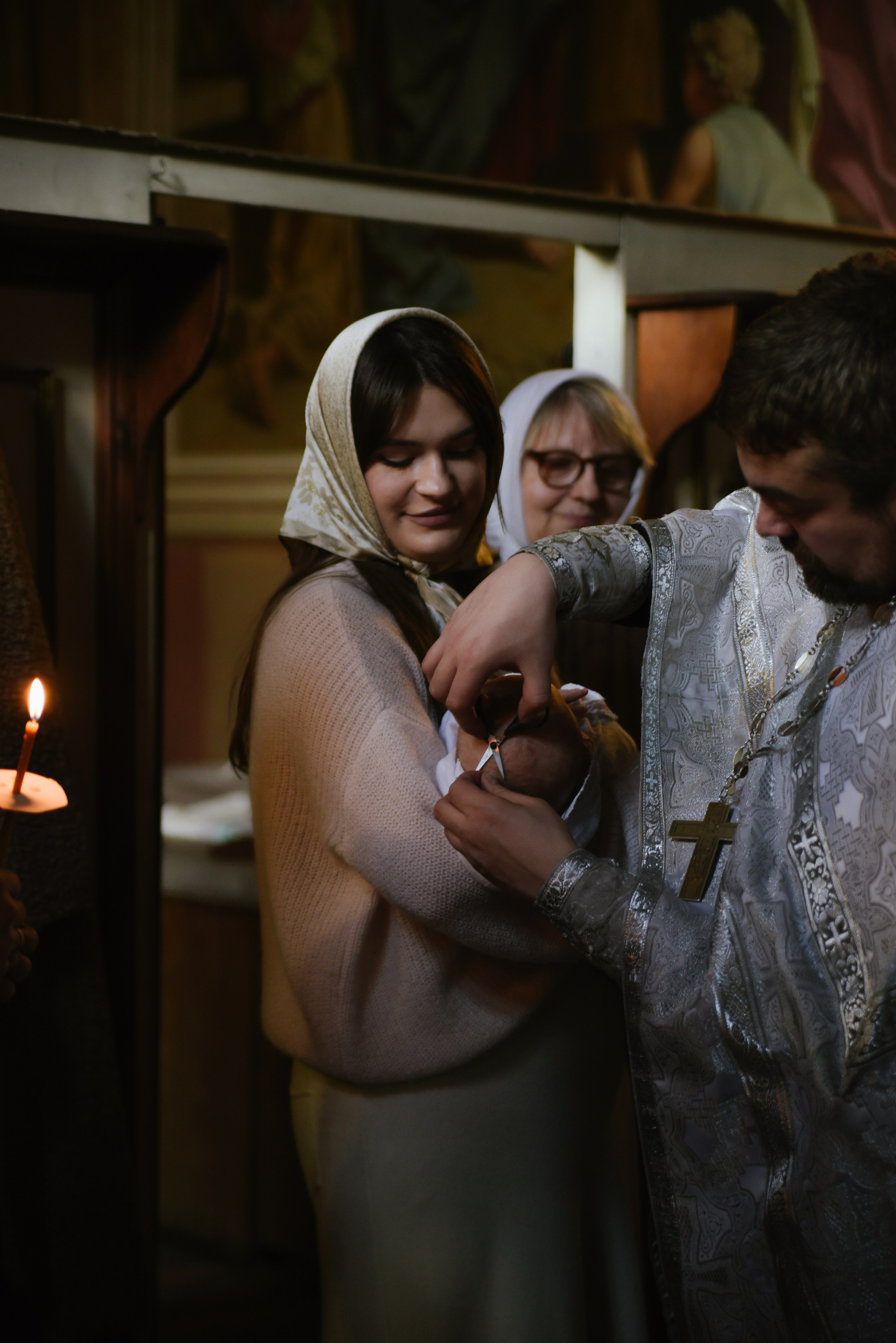 Таинство крещения Савва Храм Воскресения Словущего в Даниловской Слободе. Фотограф Лола Волна, город Москва