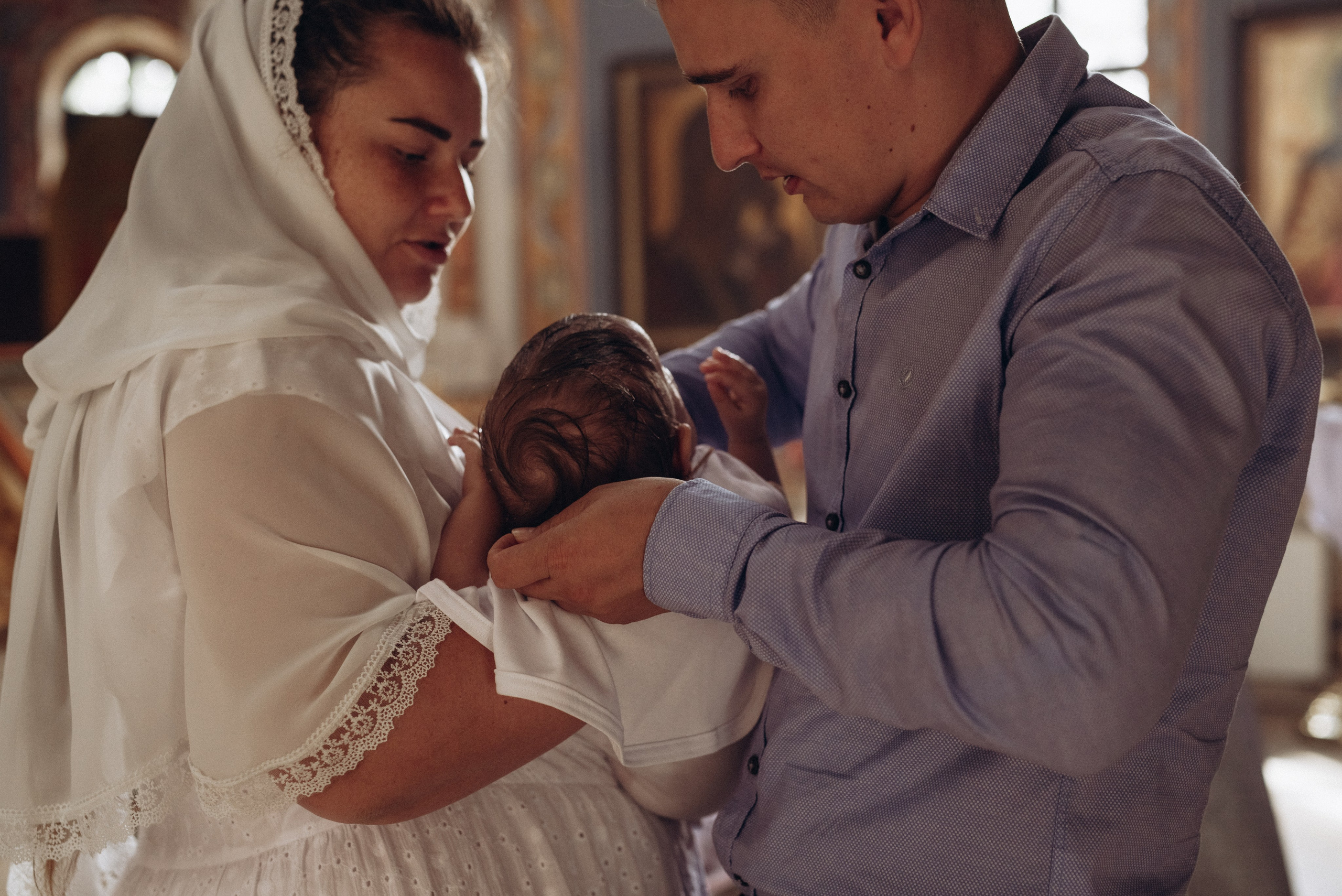Крещение Ксении и Елизаветы. Фотограф новорождённых и семейный фотограф в Иваново Любовь Капранова