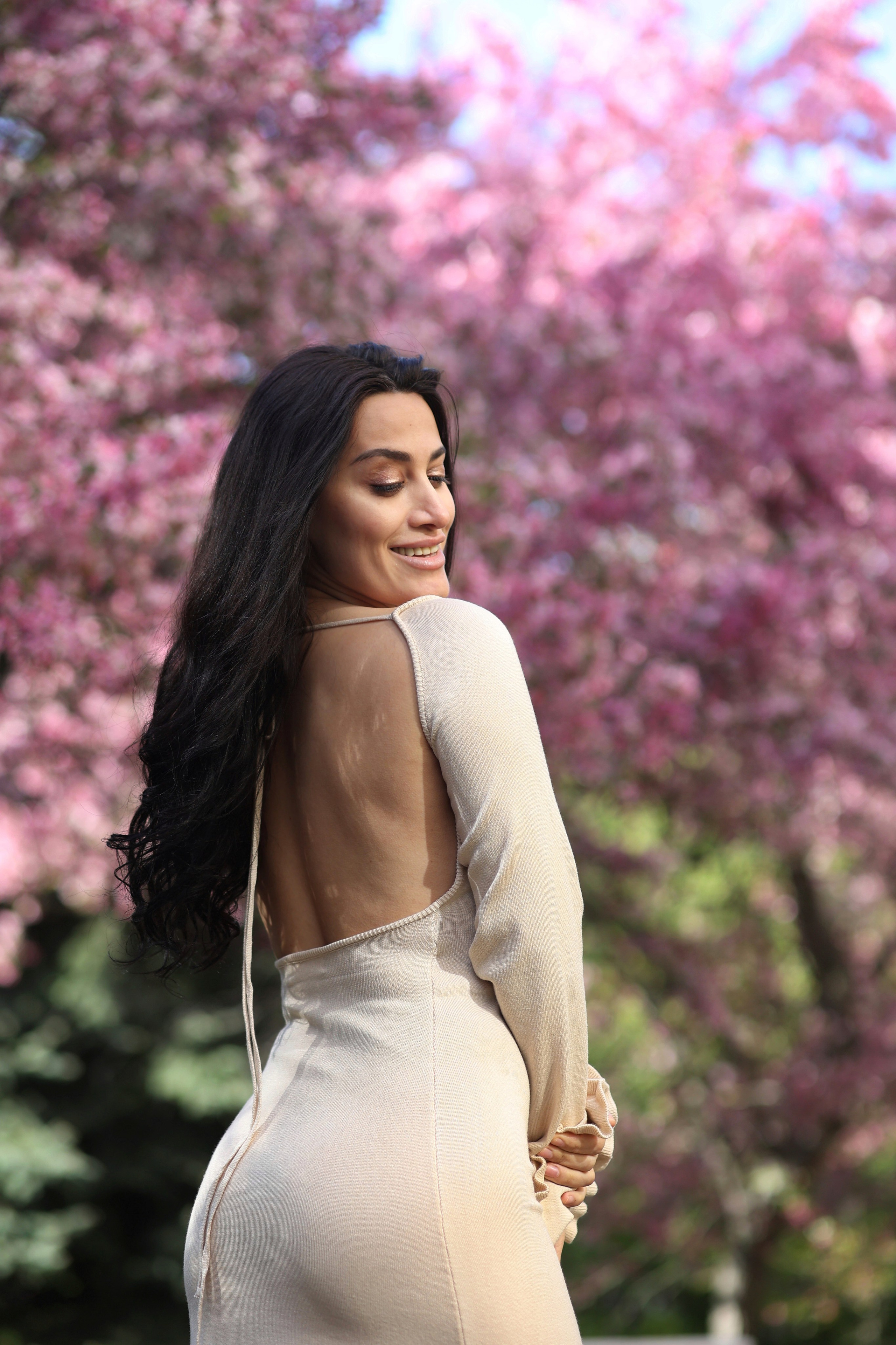 Цветение розовой яблони. Портретный фотограф Москва