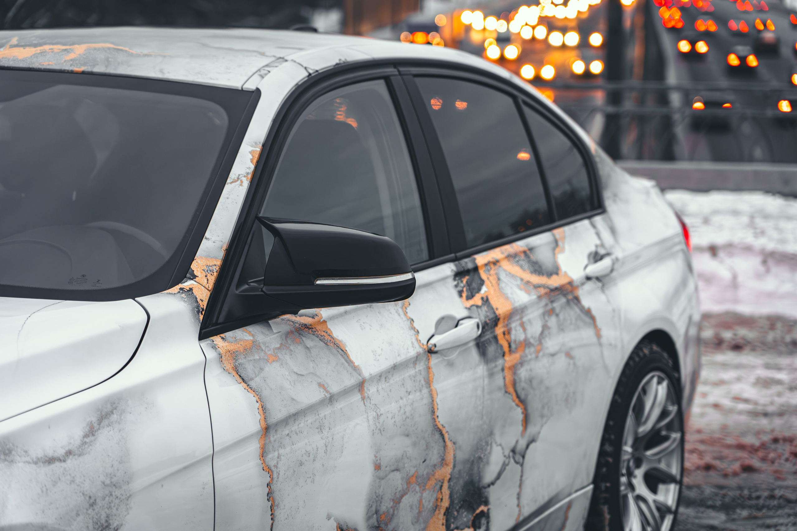 Винилография на BMW 3 F30. Студия дизайна и оклейки авто Barmaley Design