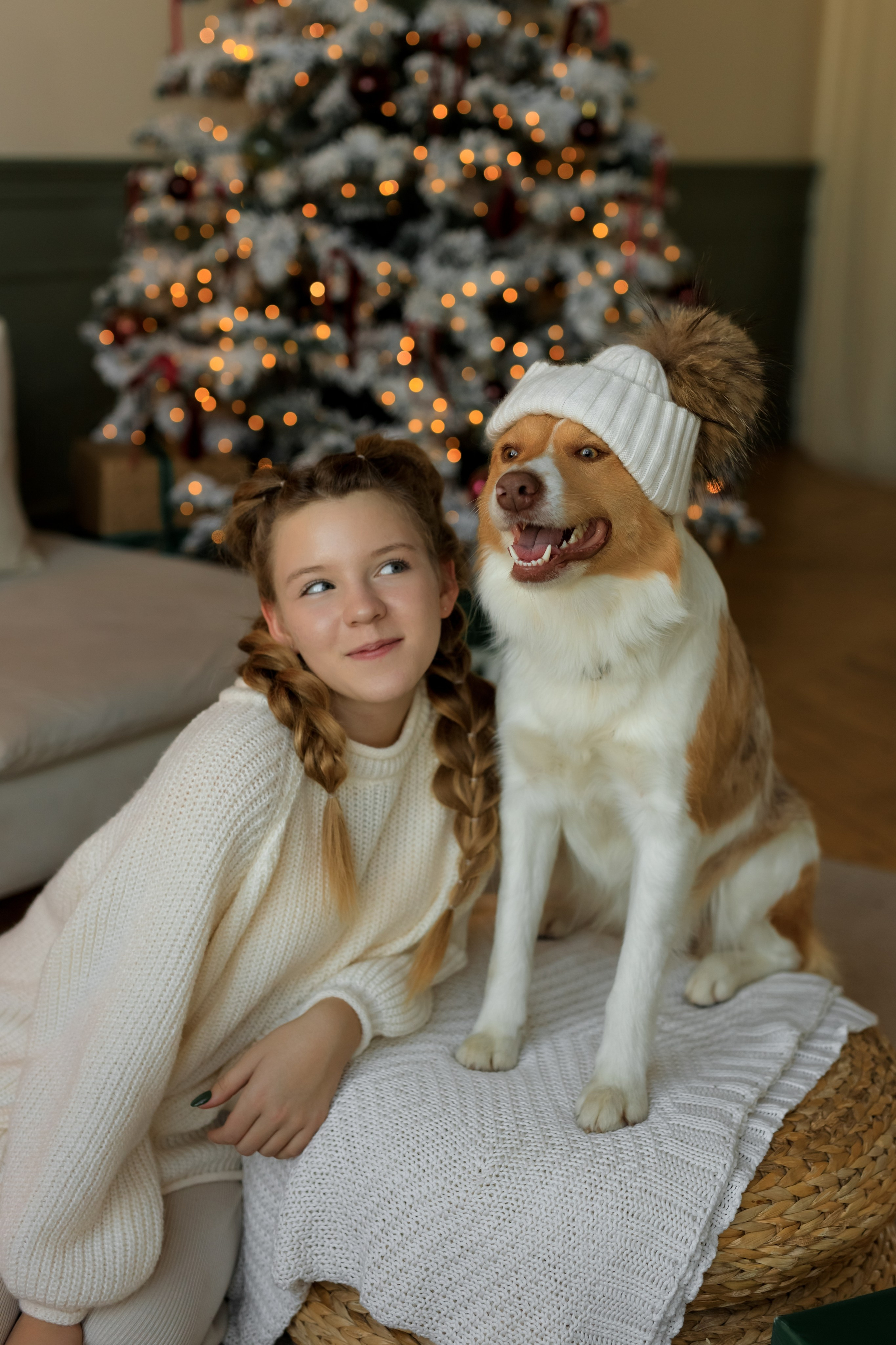 Девочка и собака (студийная). Семейный и детский фотограф в Краснодаре Элона Литвинова