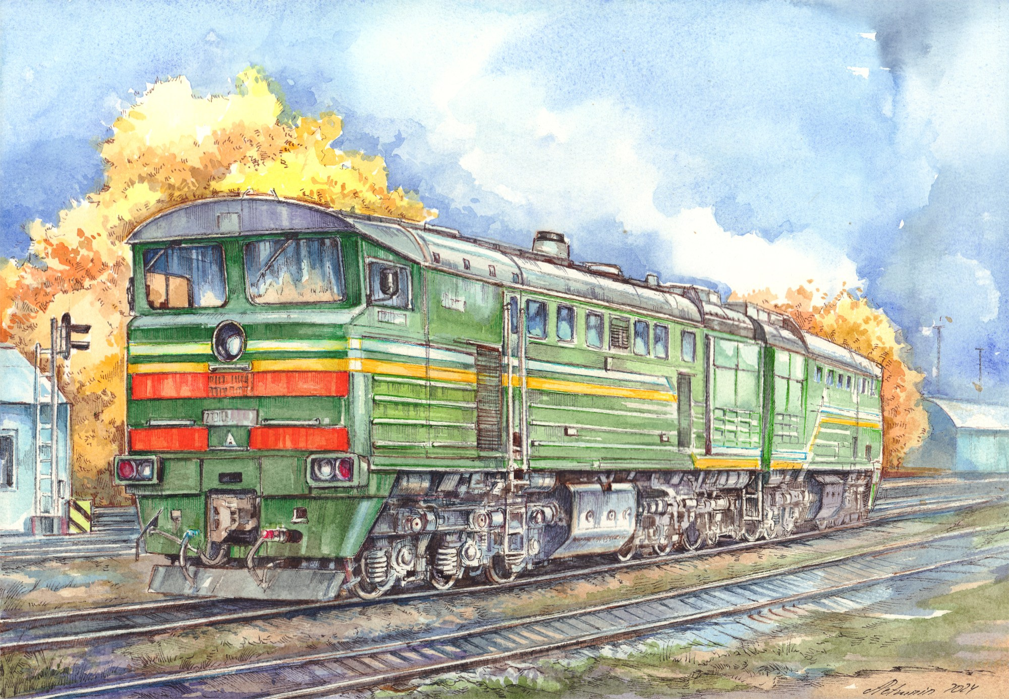 Железная дорога (2022-2024). Художник Александр Петрунин