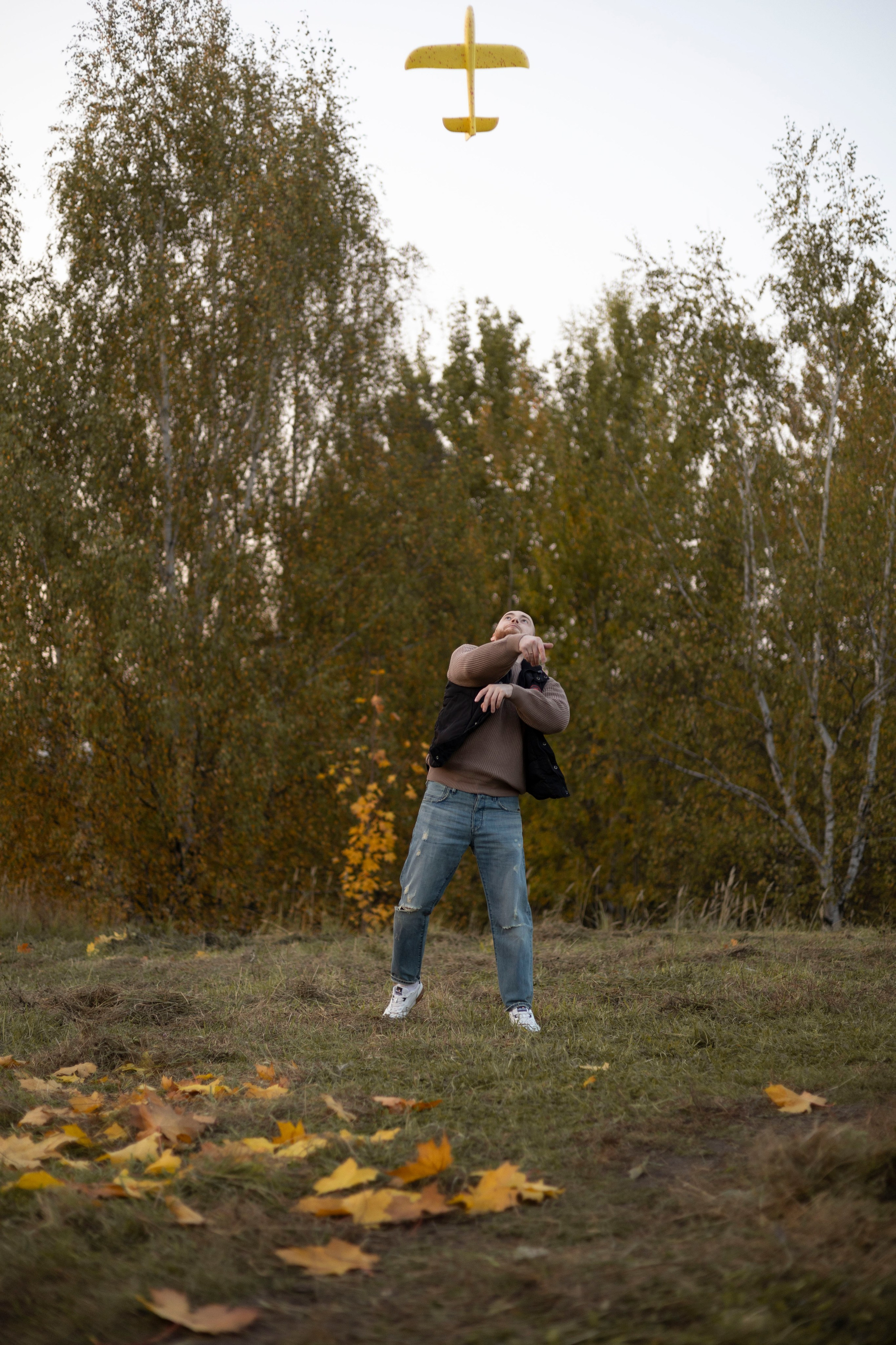 Осенняя прогулка папы с дочками. Семейный и детский фотограф в Москве Анастасия Мурга