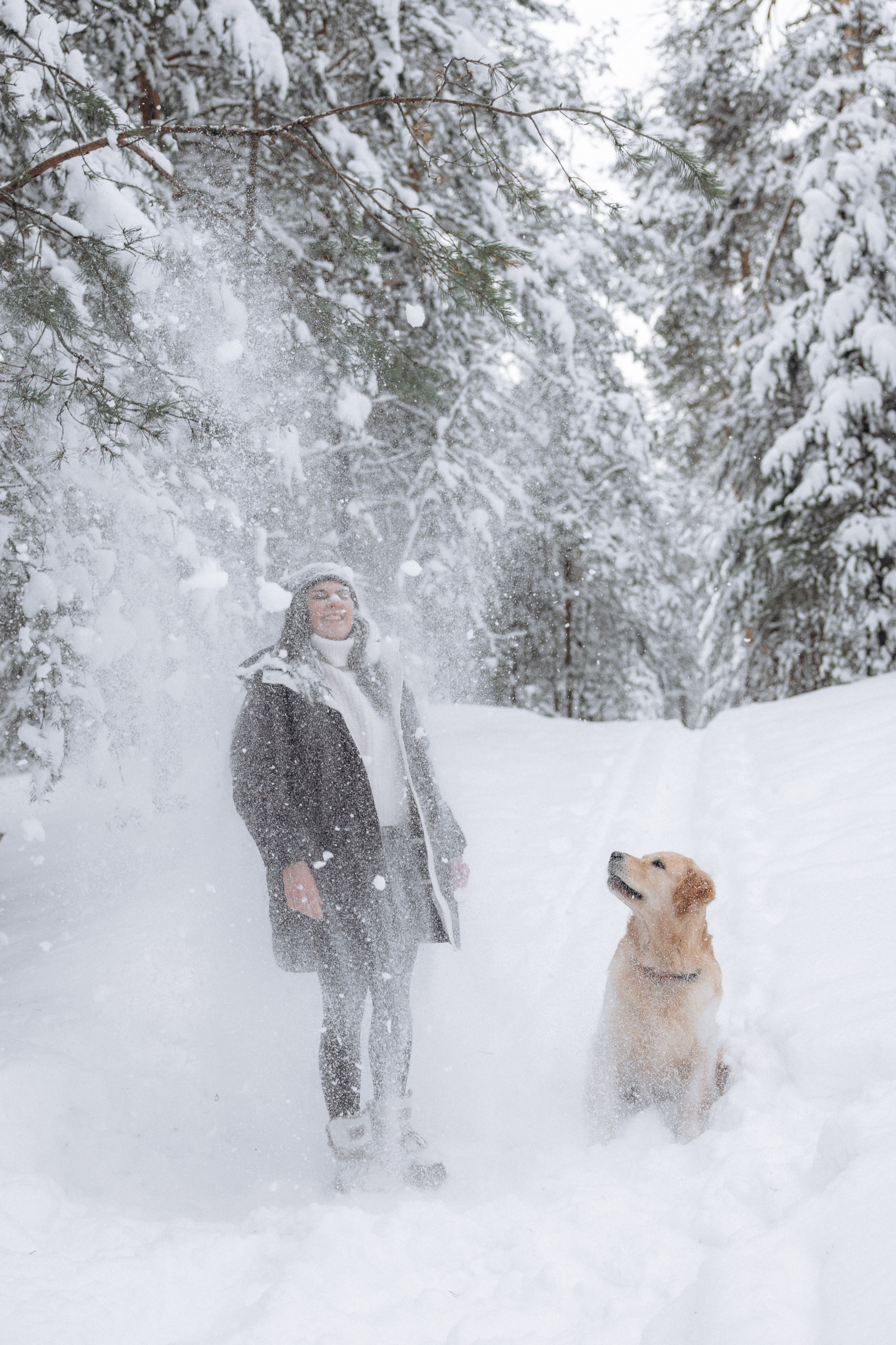 Зимняя история, Света и Чарли. Фотограф анималист в Казани Алина Сулейманова. Фотограф животных