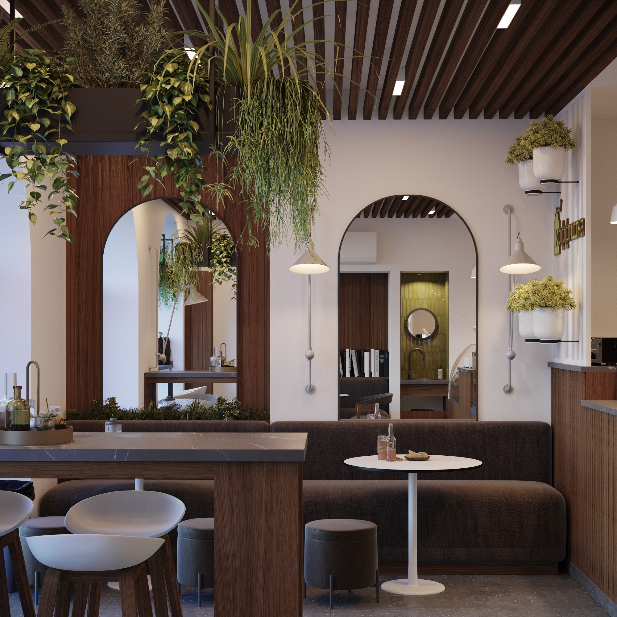 Визуализация кофейни. Студия 3d визуализации Arcviz